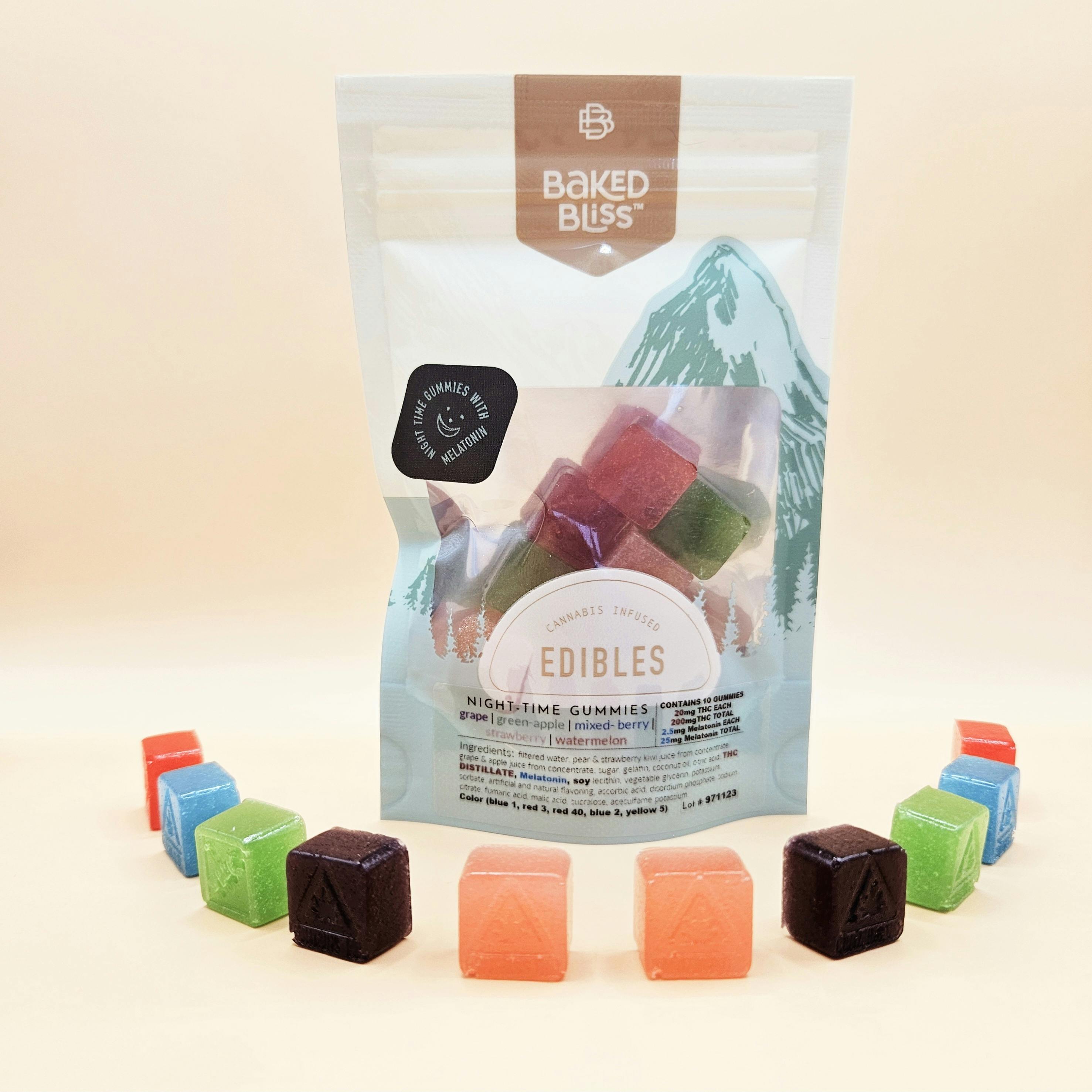 Baked Bliss 200mg NightTime Gummies Baked Bliss Edibles