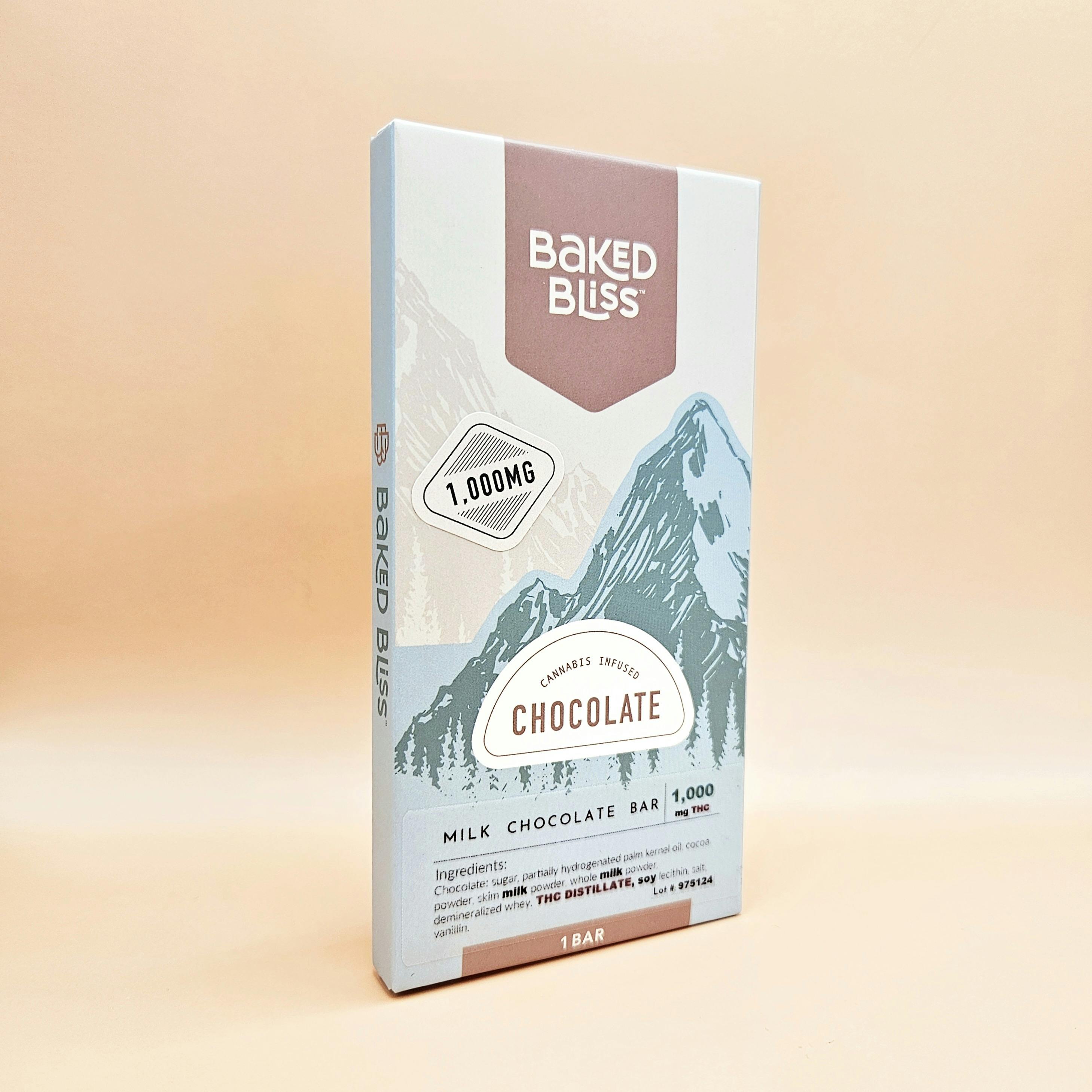 Baked Bliss 1000mg Milk Chocolate Bar by Baked Bliss Edibles