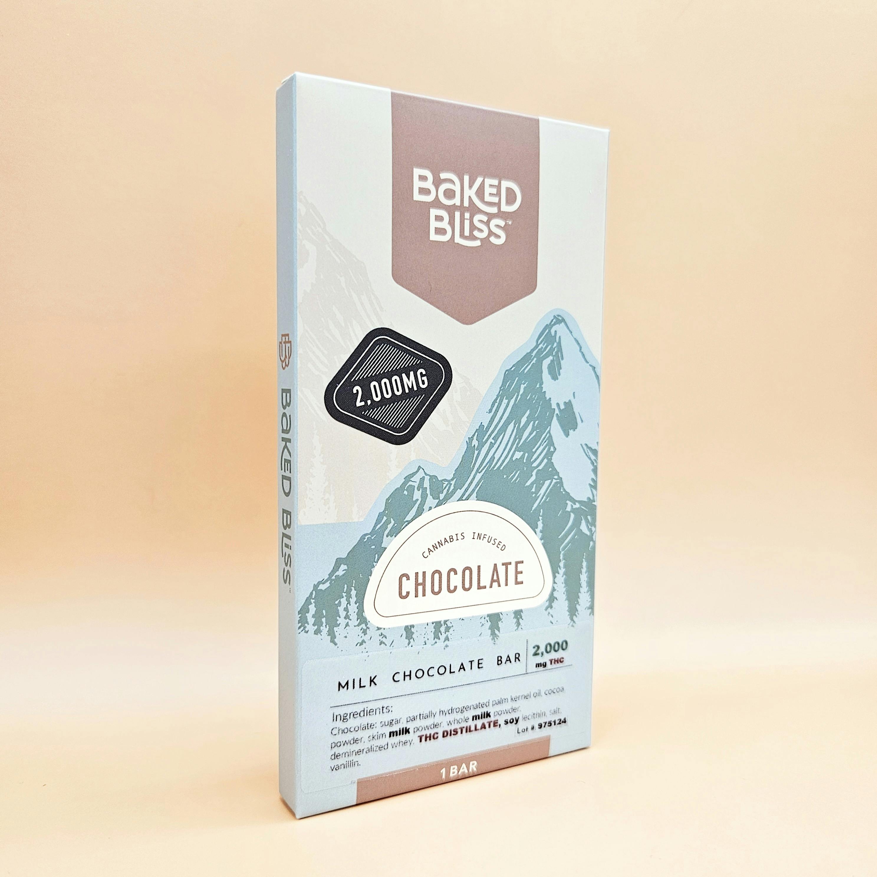 Baked Bliss 2000mg Milk Chocolate Bar Baked Bliss Edibles