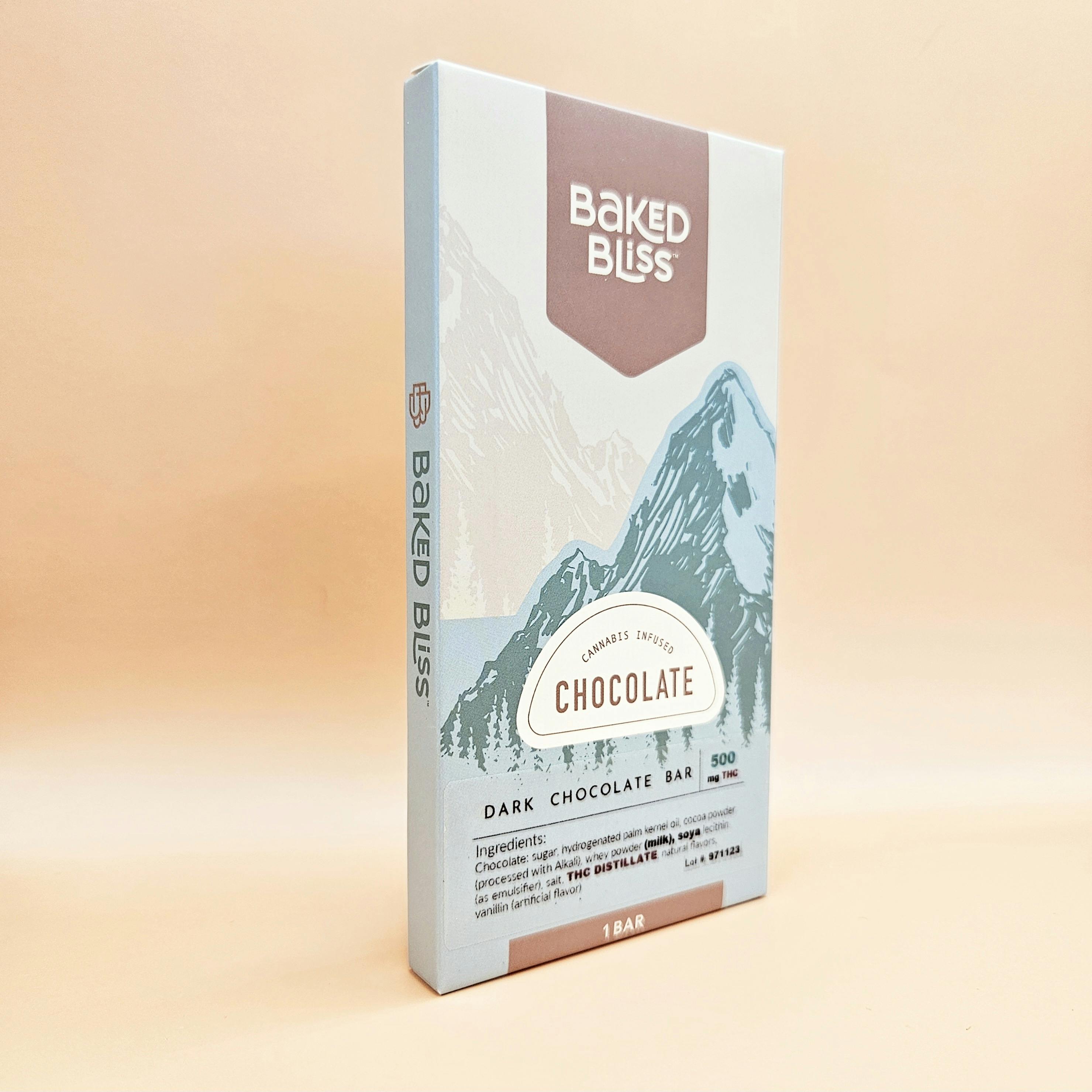 Baked Bliss 500mg Dark Chocolate Bar Baked Bliss Edibles