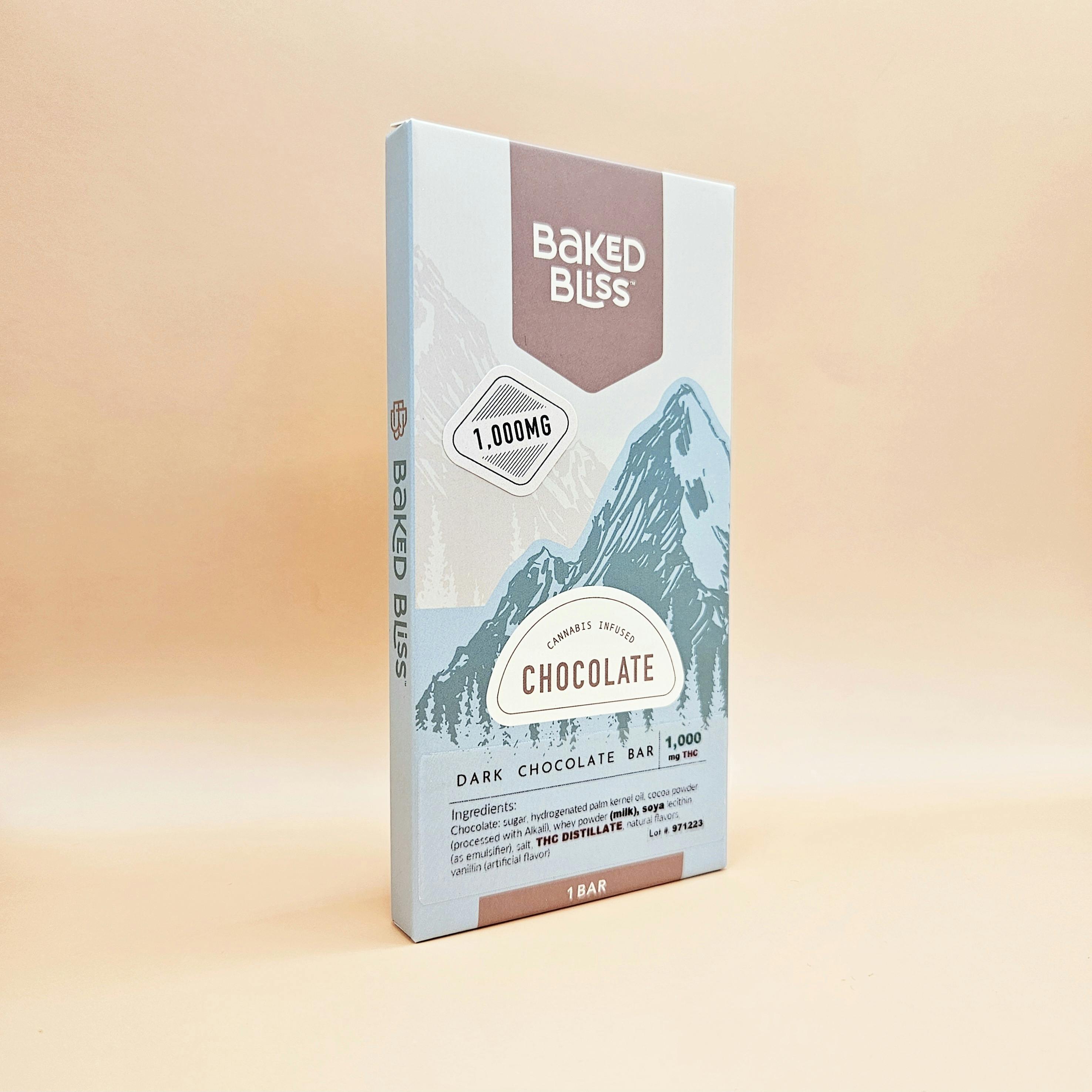 Baked Bliss 1000mg Dark Chocolate Bar by Baked Bliss Edibles