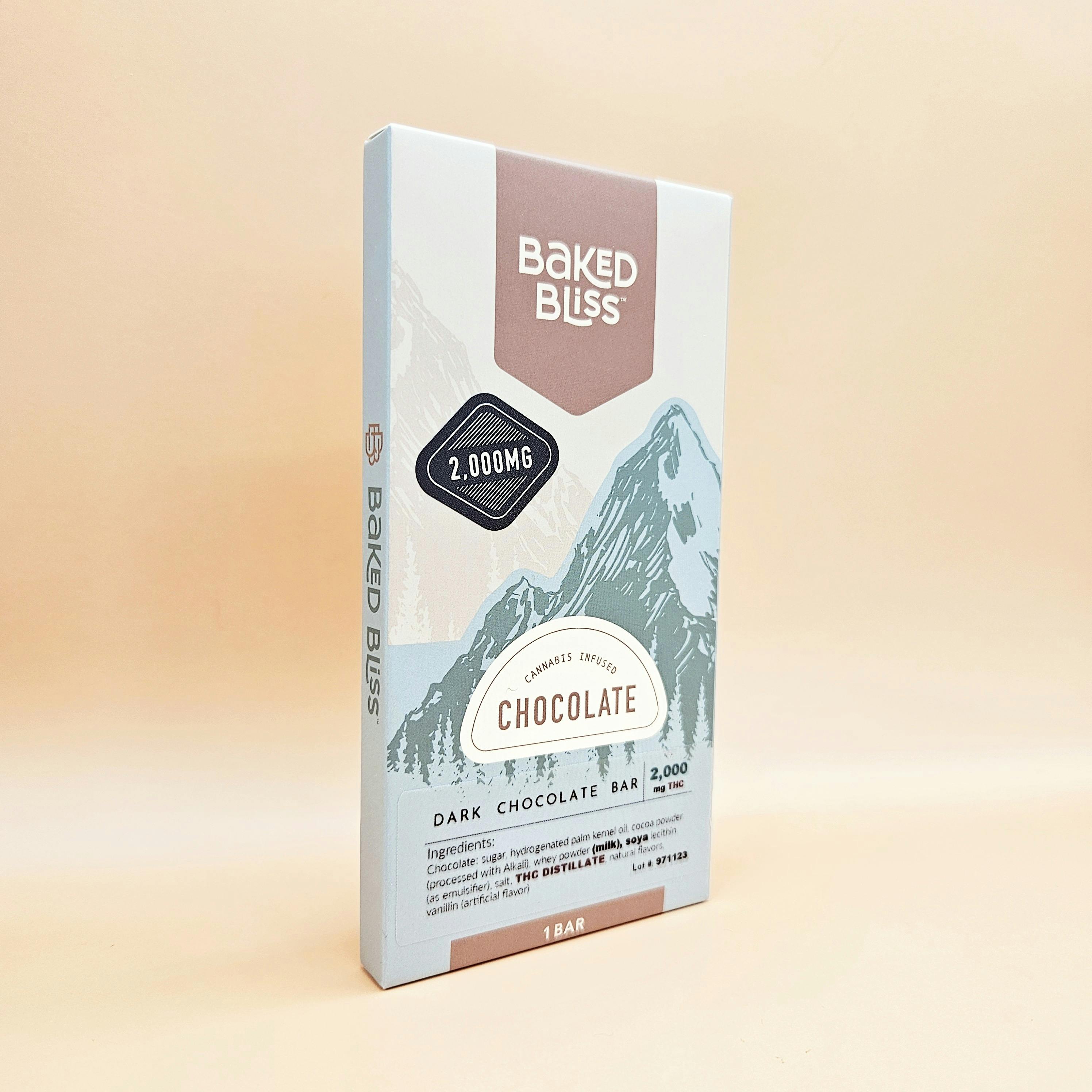 Baked Bliss 2000mg Dark Chocolate bar by Baked Bliss Edibles