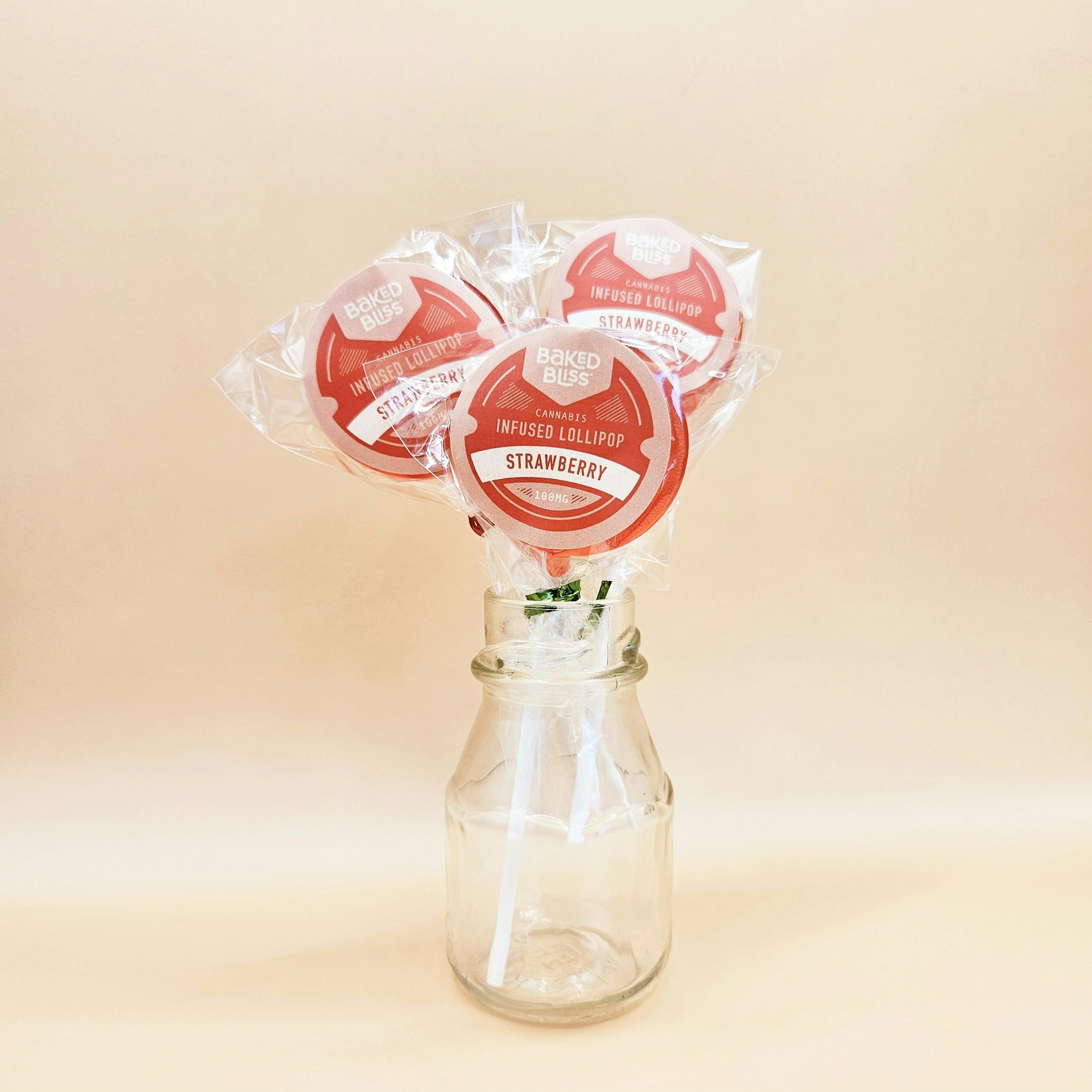 Baked Bliss 100mg Strawberry Lollipop at Purple Co. MEDICAL