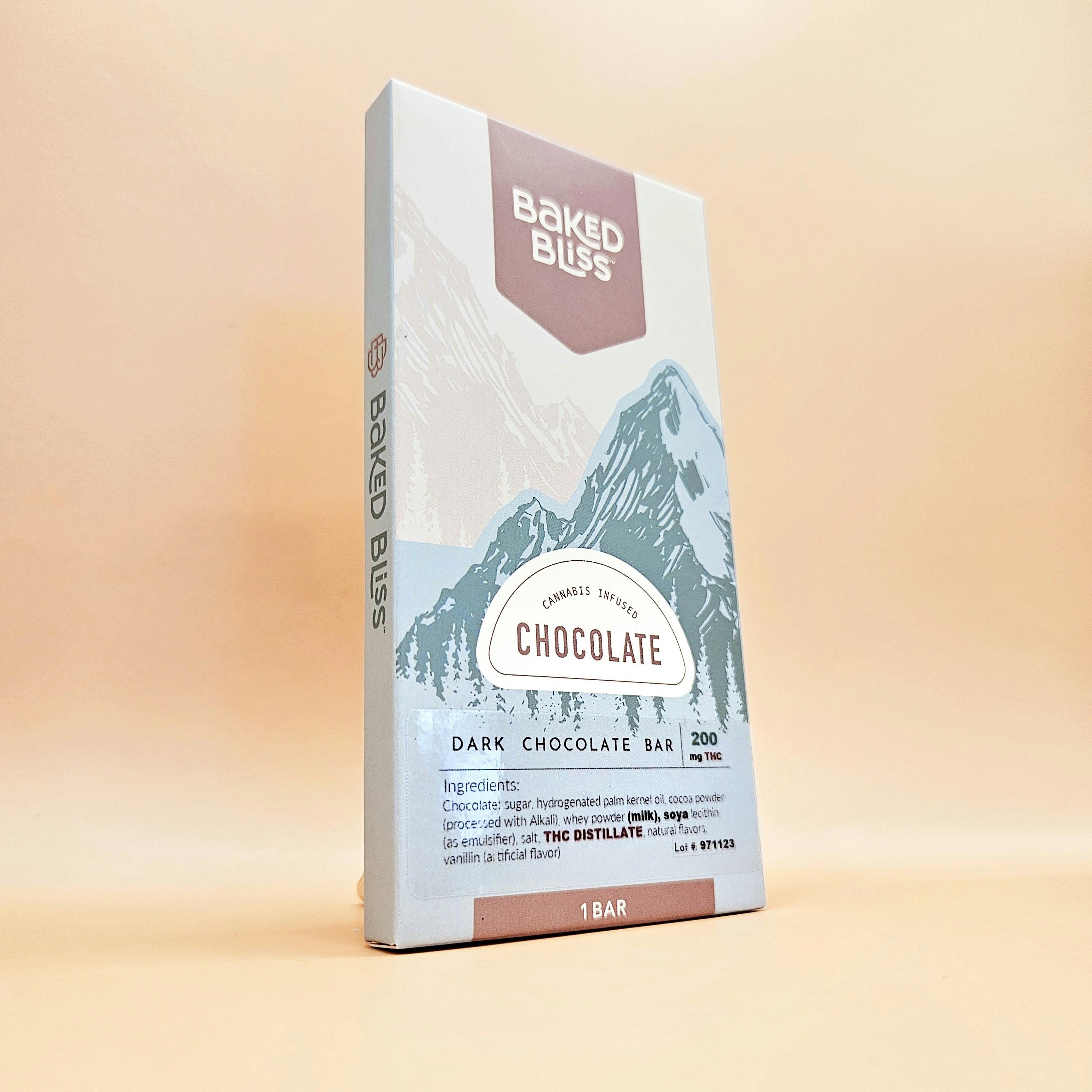 Baked Bliss 200mg Dark Chocolate Bar by Baked Bliss Edibles