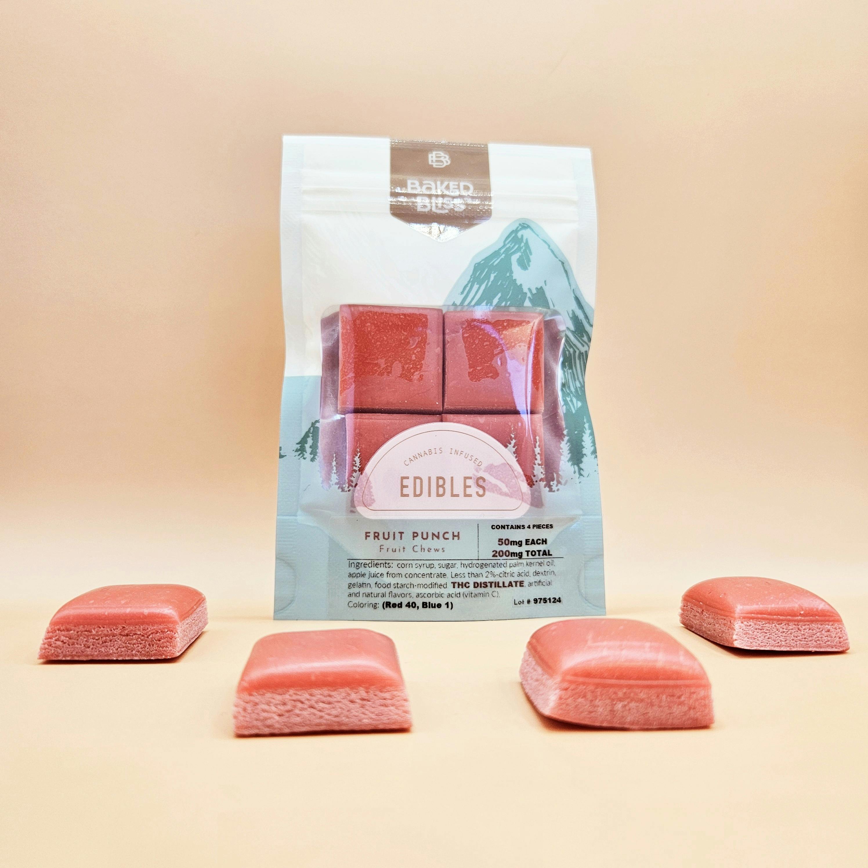 Baked Bliss 200mg Fruit Punch Fruit Chews Baked Bliss Edibles