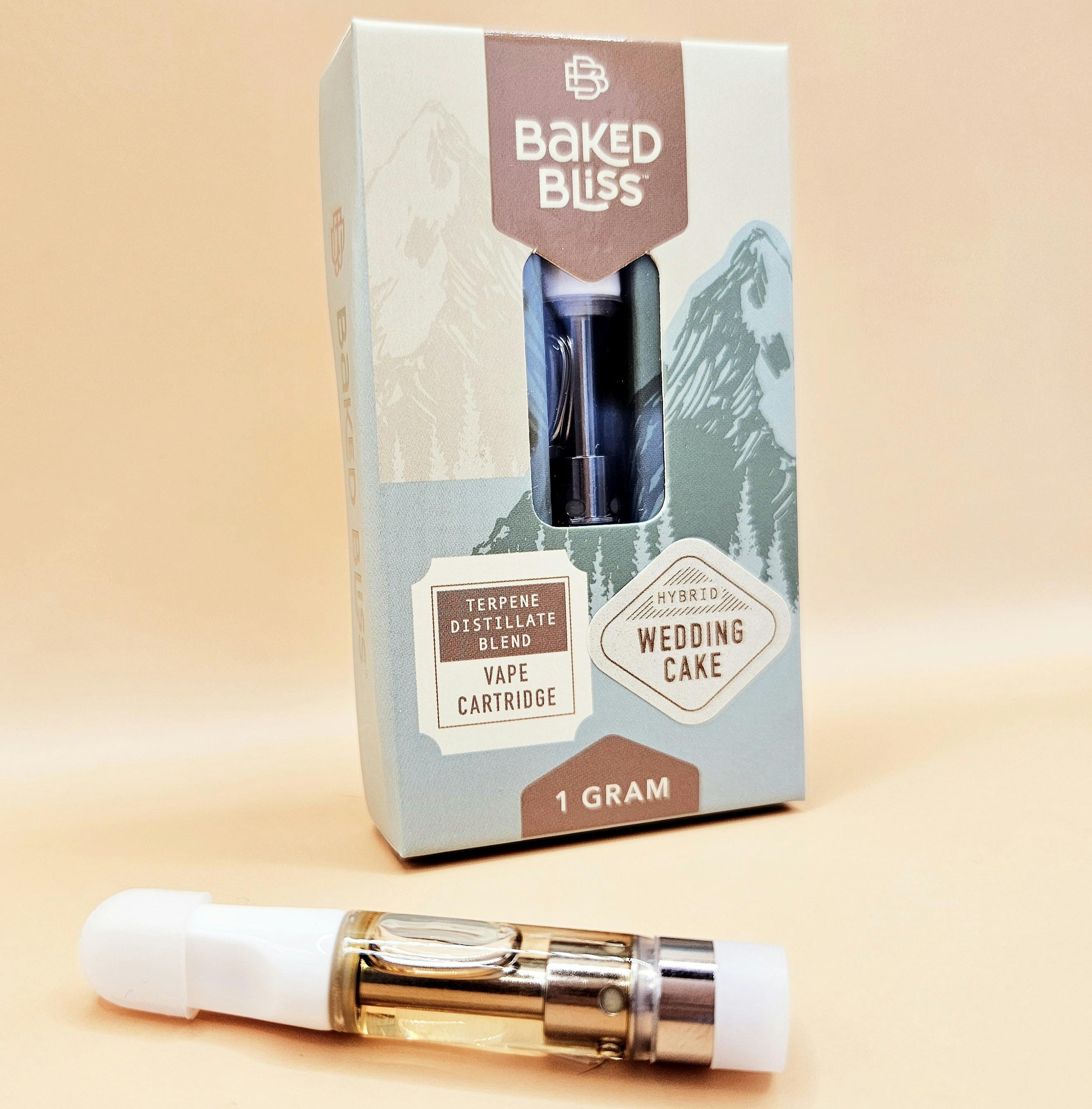 Baked Bliss 1g Wedding Cake Distillate Cartridge by Baked Bliss Edibles