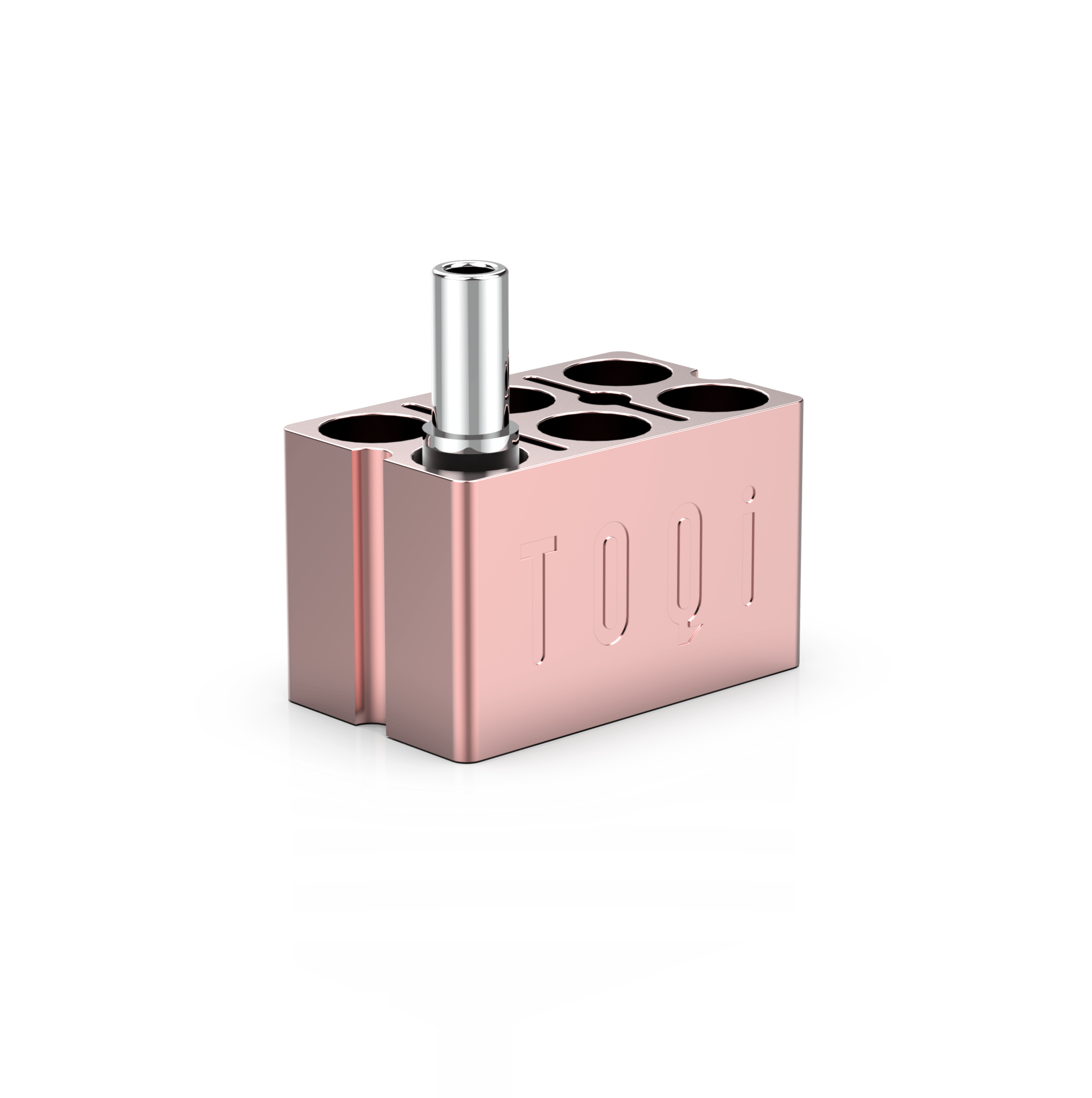 TOQi 510 Cartridge Holder - Single Aluminum Block - Rose Gold