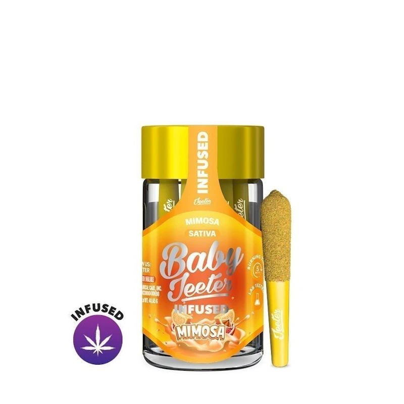 Jeeter Mimosa · Baby Infused Minis · 0.5g each · 5pk, Infused Pre-Rolls