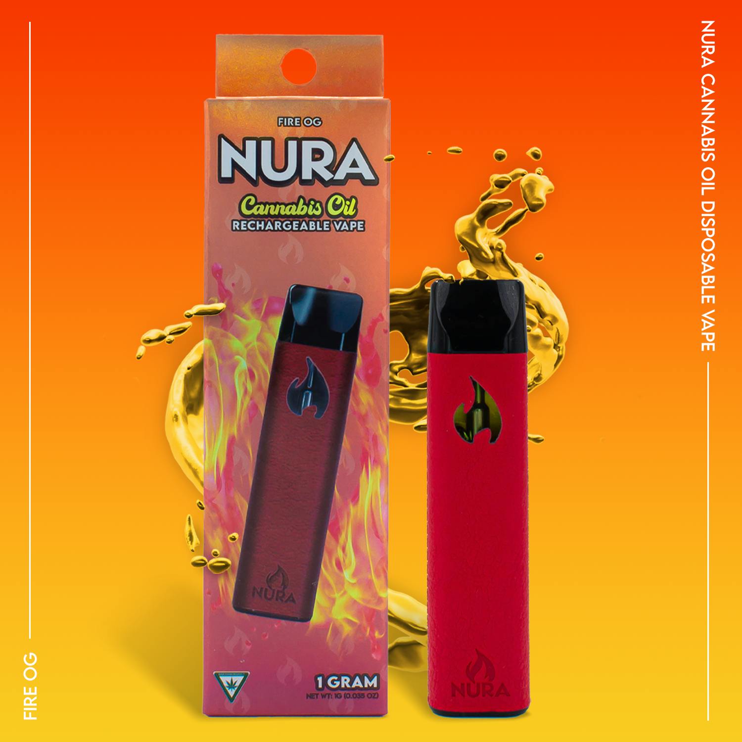 Nura Cannabis Oil 1g Disposable - Fire OG