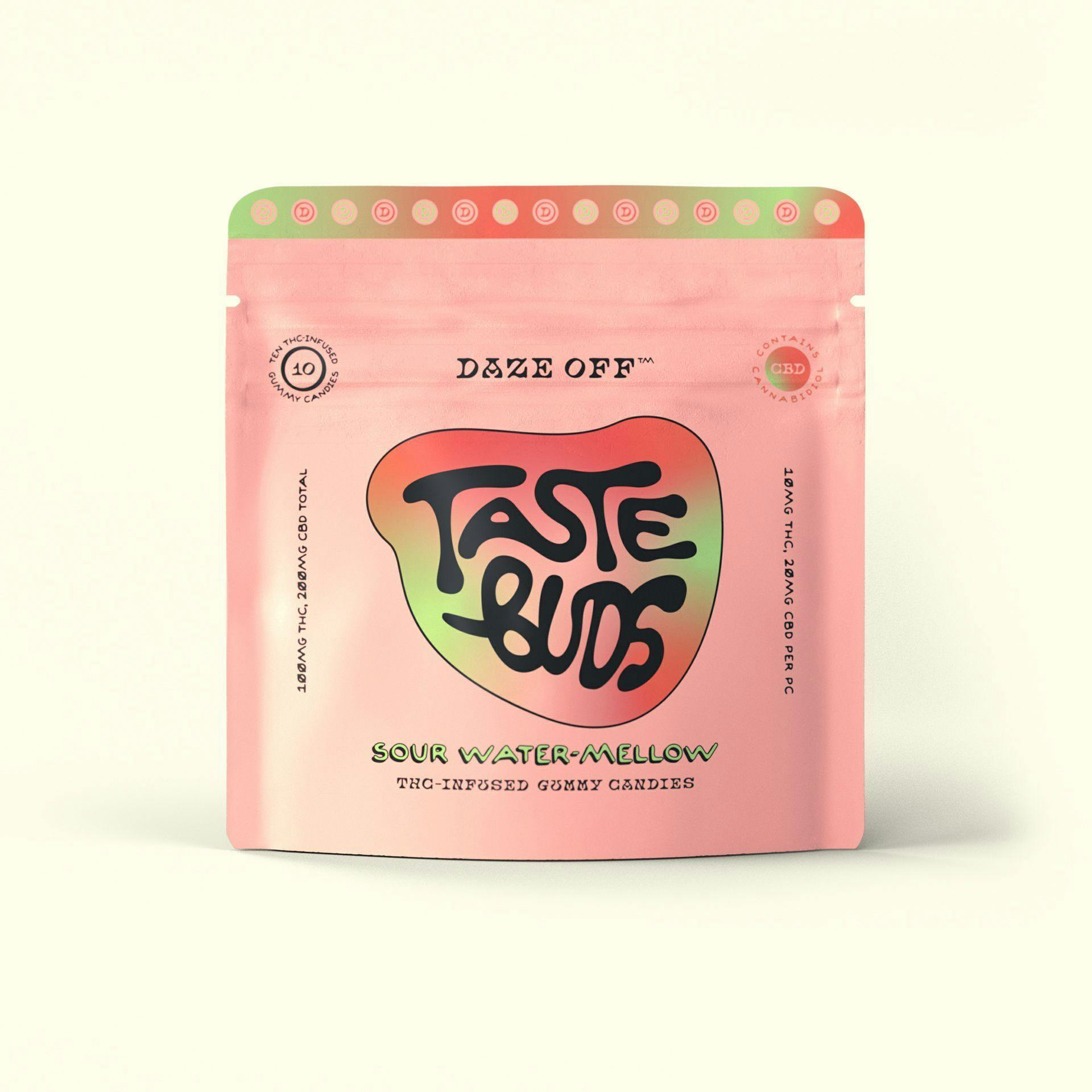 Taste Buds Sour Water-Mellow THC Infused Gummies [10 x 10mg]