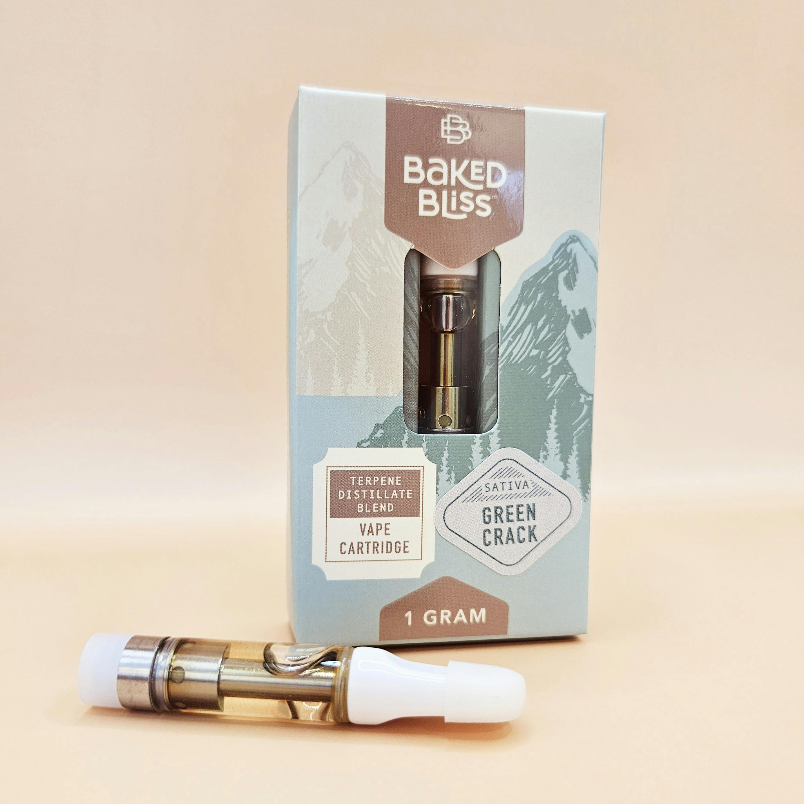 Baked Bliss 1g Green Crack Distillate Cartridge by Baked Bliss Edibles