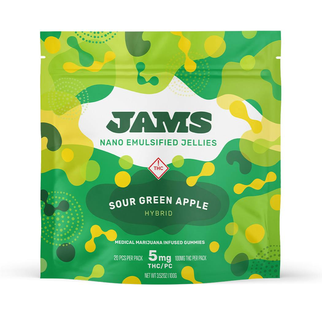 Nano Fast Acting Jellies Sour Green Apple 100mg | 20pk by JAMS