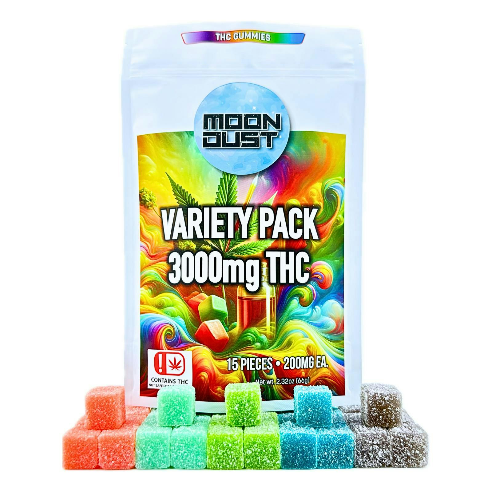 Moon Dust | Variety Gummies | 3000mg | 15ct | 200mg/ea
