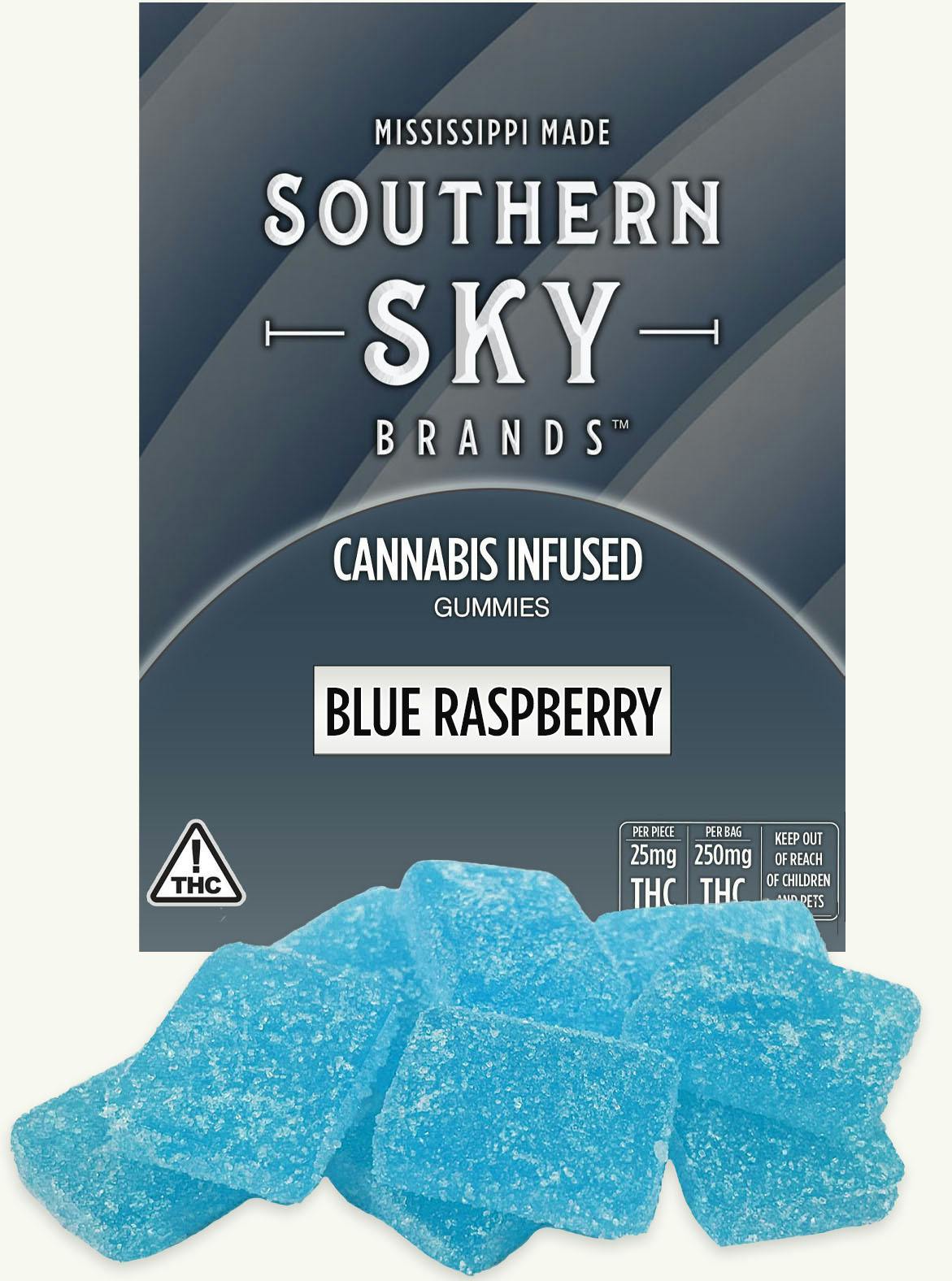 Blue Raspberry Gummies 250mg - Southern Sky Brands