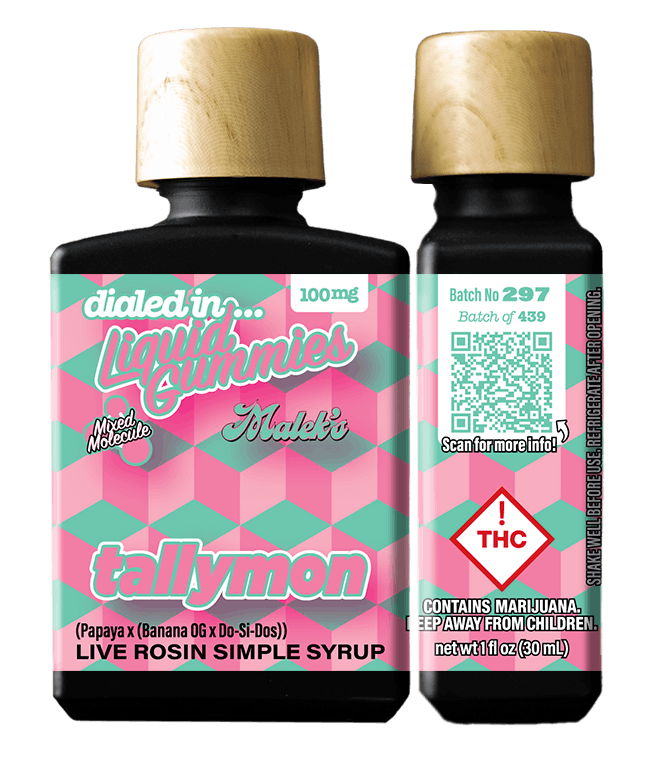 Tallymon Rec Liquid Gummies 1 bottle, 10 doses 100mg THC Dialed