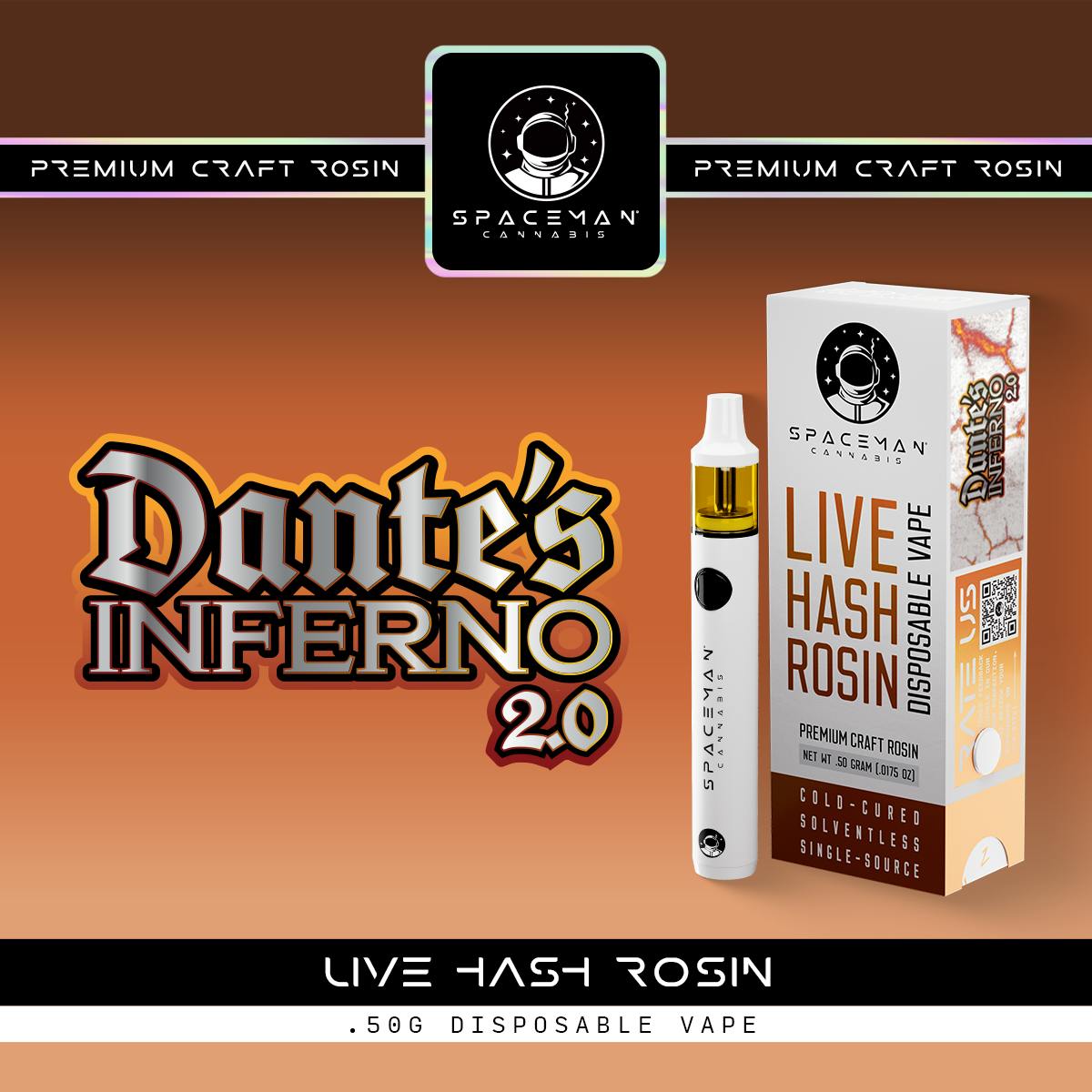 Spaceman - .5g Live Hash Rosin Disposable Vape - Dante's Inferno #2
