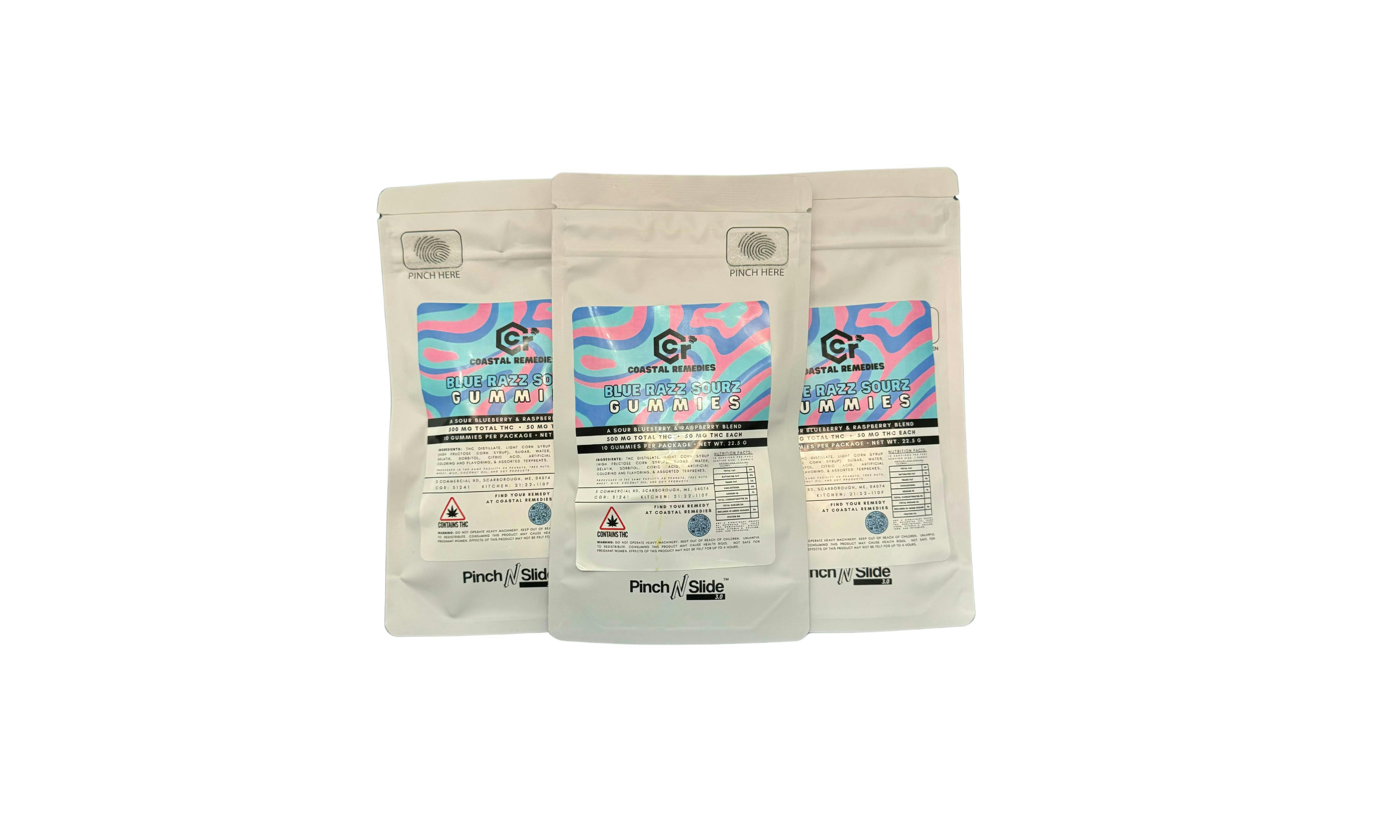 250mg Blue Razz Sourz Gummies | Coastal Remedies
