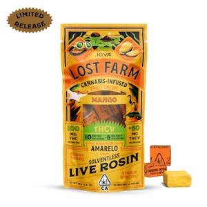 Kiva Confections - Lost Farm Mango THCV 10mg:5mg Live Resin Chews