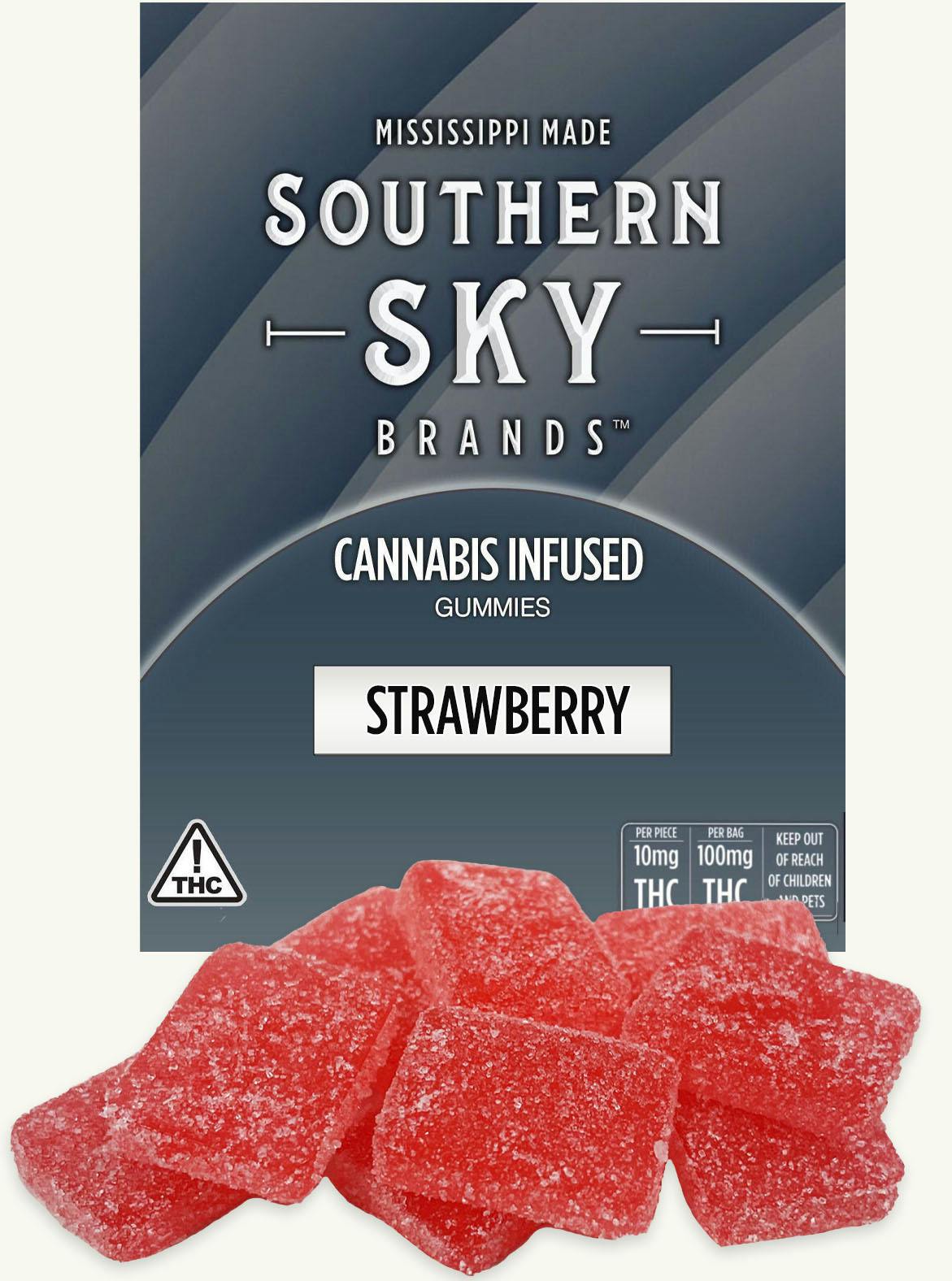 Strawberry Gummies 100mg by Southern Sky Brands