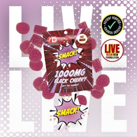 Black Cherry - LIVE RESIN -1000mg 10ct. Gummies - SMACK!