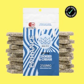 250mg THC Cookies and Cream Chocolate Bar
