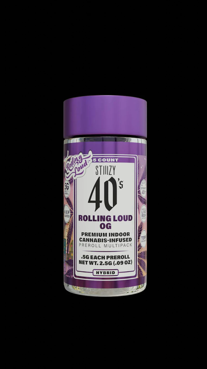 STIIIZY - ROLLING LOUD OG - .5G 40's Infused Preroll 5 Pack STIIIZY x Rolling Loud, Infused Pre-Rolls