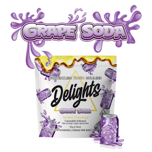 Delights Gummies - Delights Grape Soda  Rosin Infused 