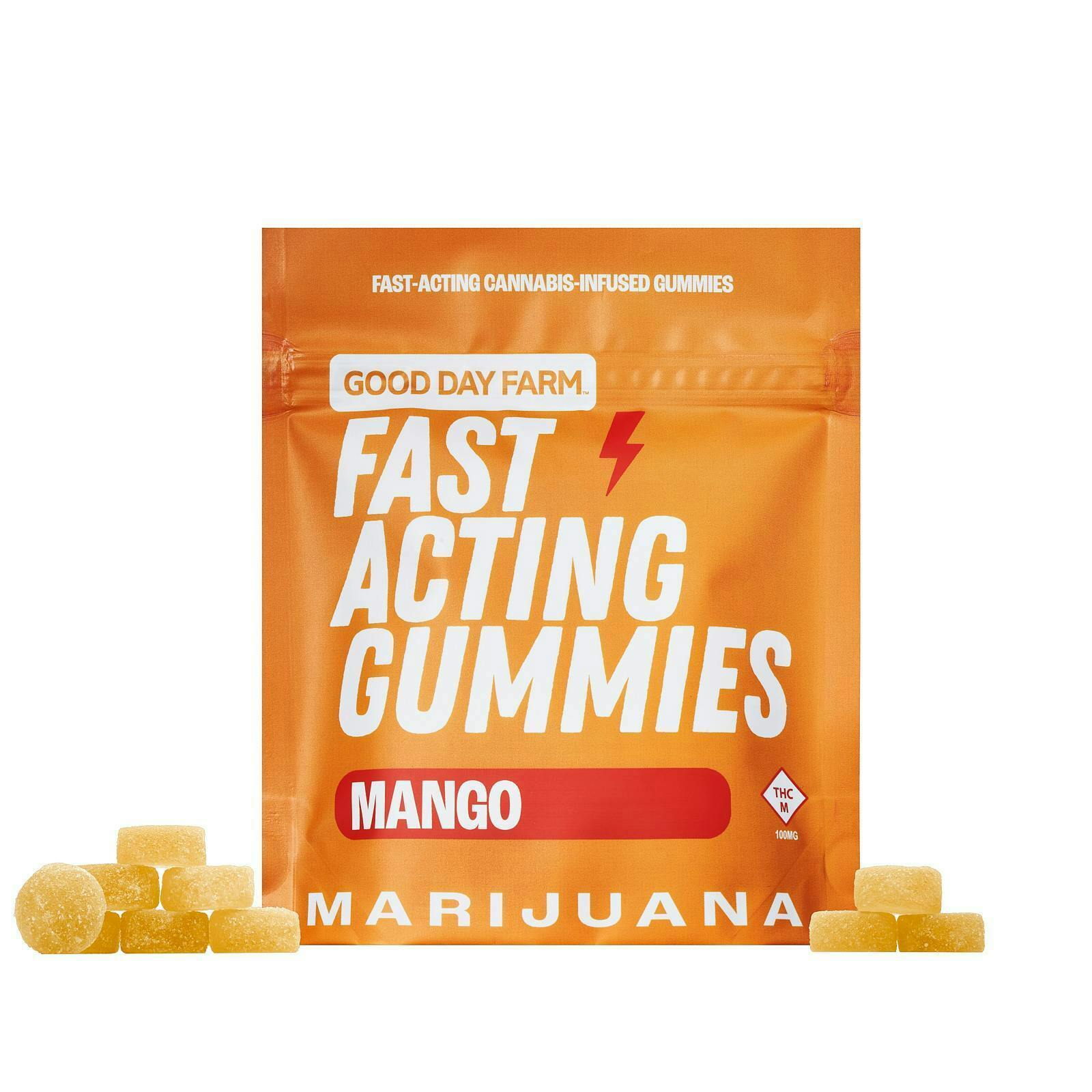 GDF: Fast-Acting Gummies | Mango | 100mg | 10pk by Good Day Farm