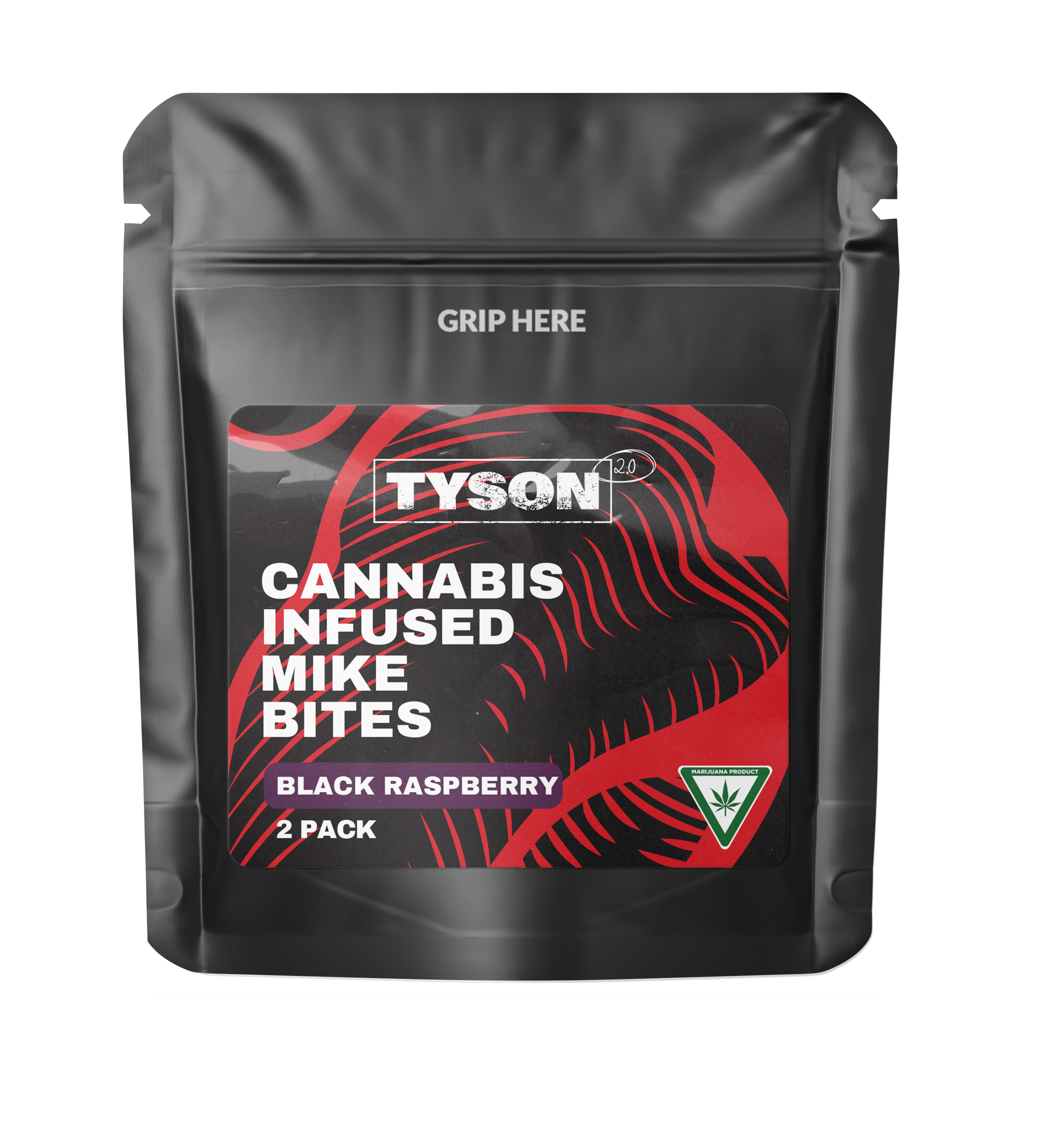 Mike Bites | Black Raspberry Gummies | 400mg | 20ct | 20mg/ea | 2pk