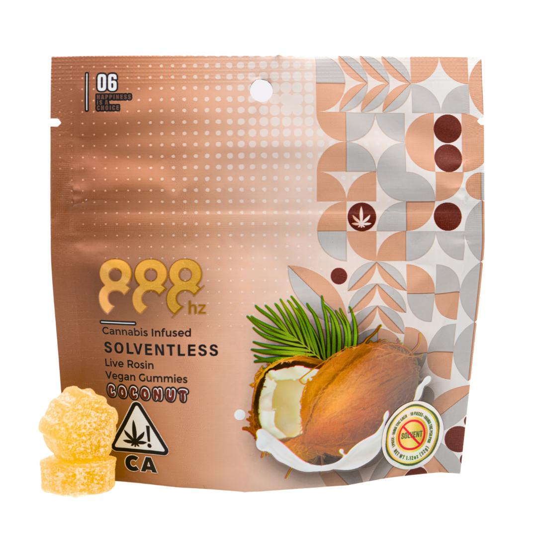 888hz Live Rosin Coconut Gummies