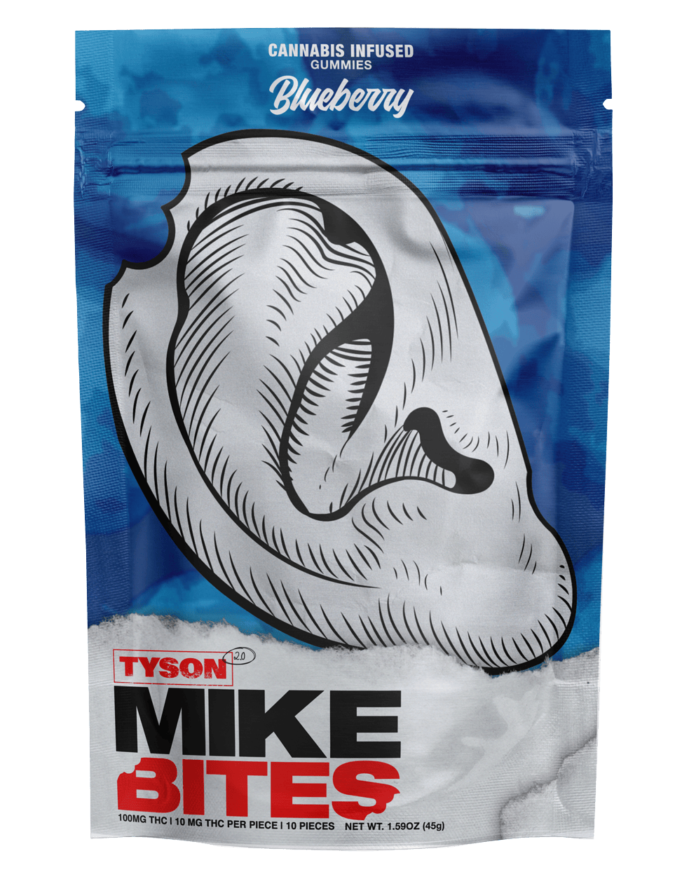 Tyson 2.0 | Mike Bites | Blueberry Rosin Gummies | 100mg | 10ct | 10mg/ea