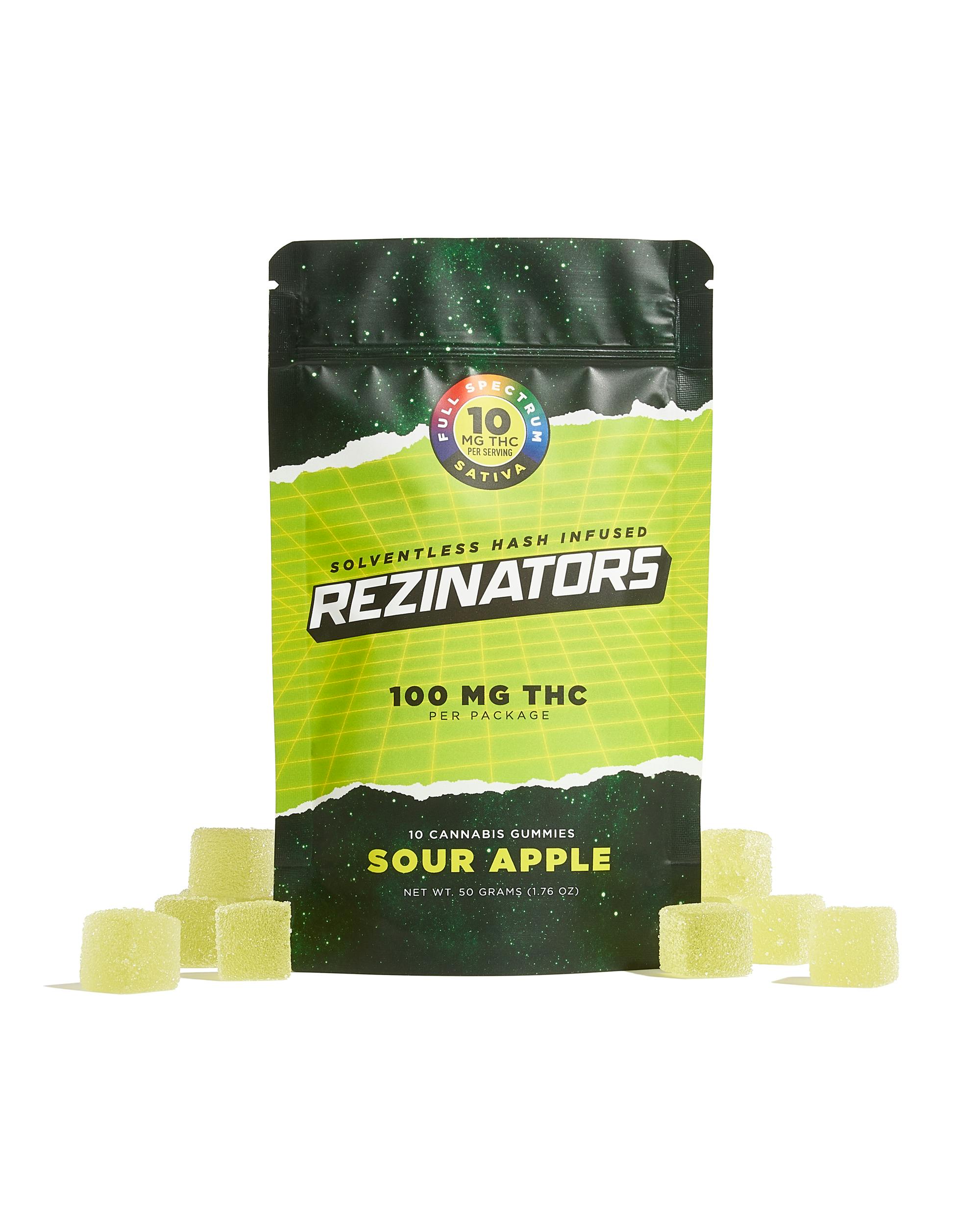 Sour Apple | Solventless Hash Gummies | 100mg | 10pk