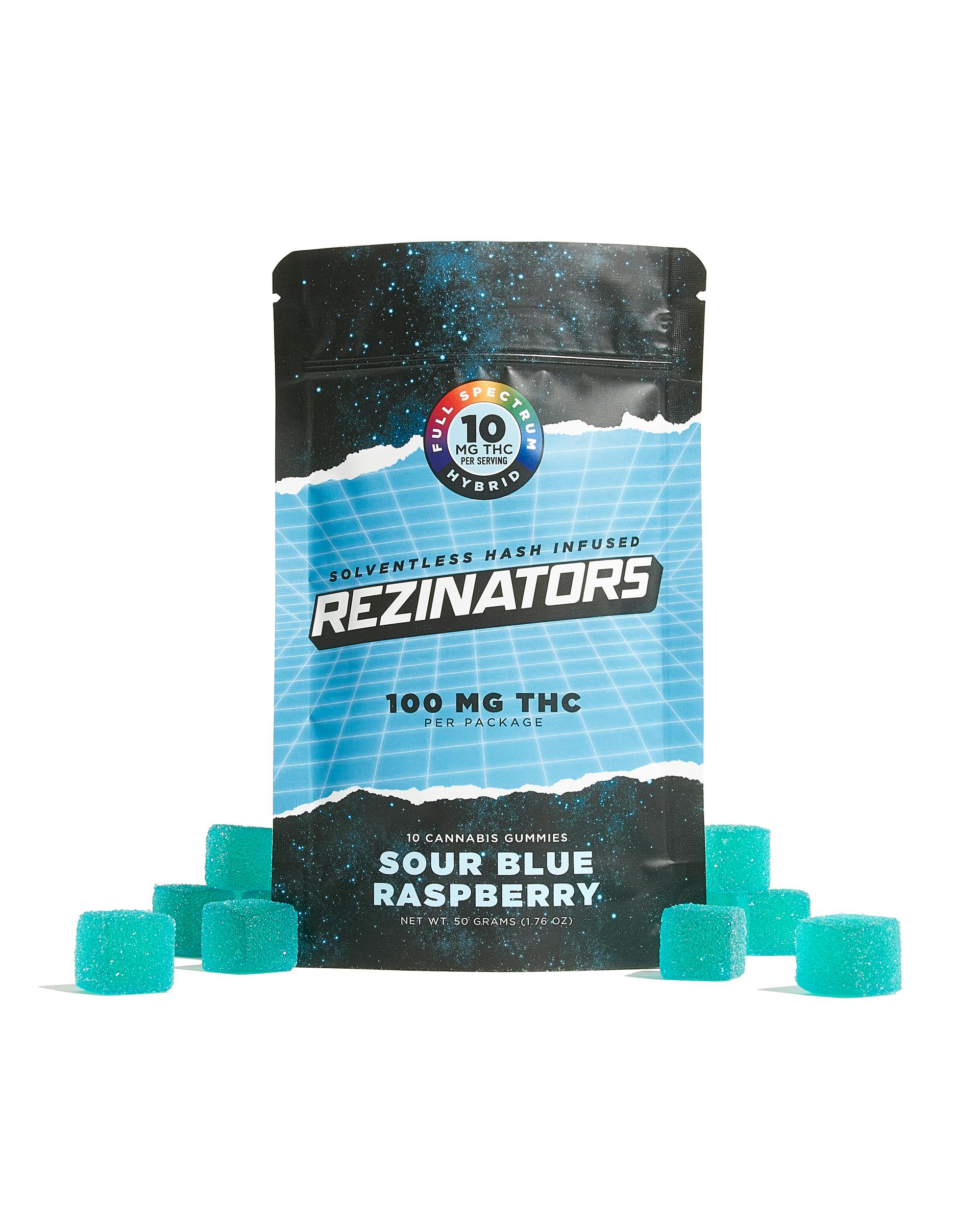 Sour Blue Raspberry | Solventless Hash Gummies | 100mg | 10pk
