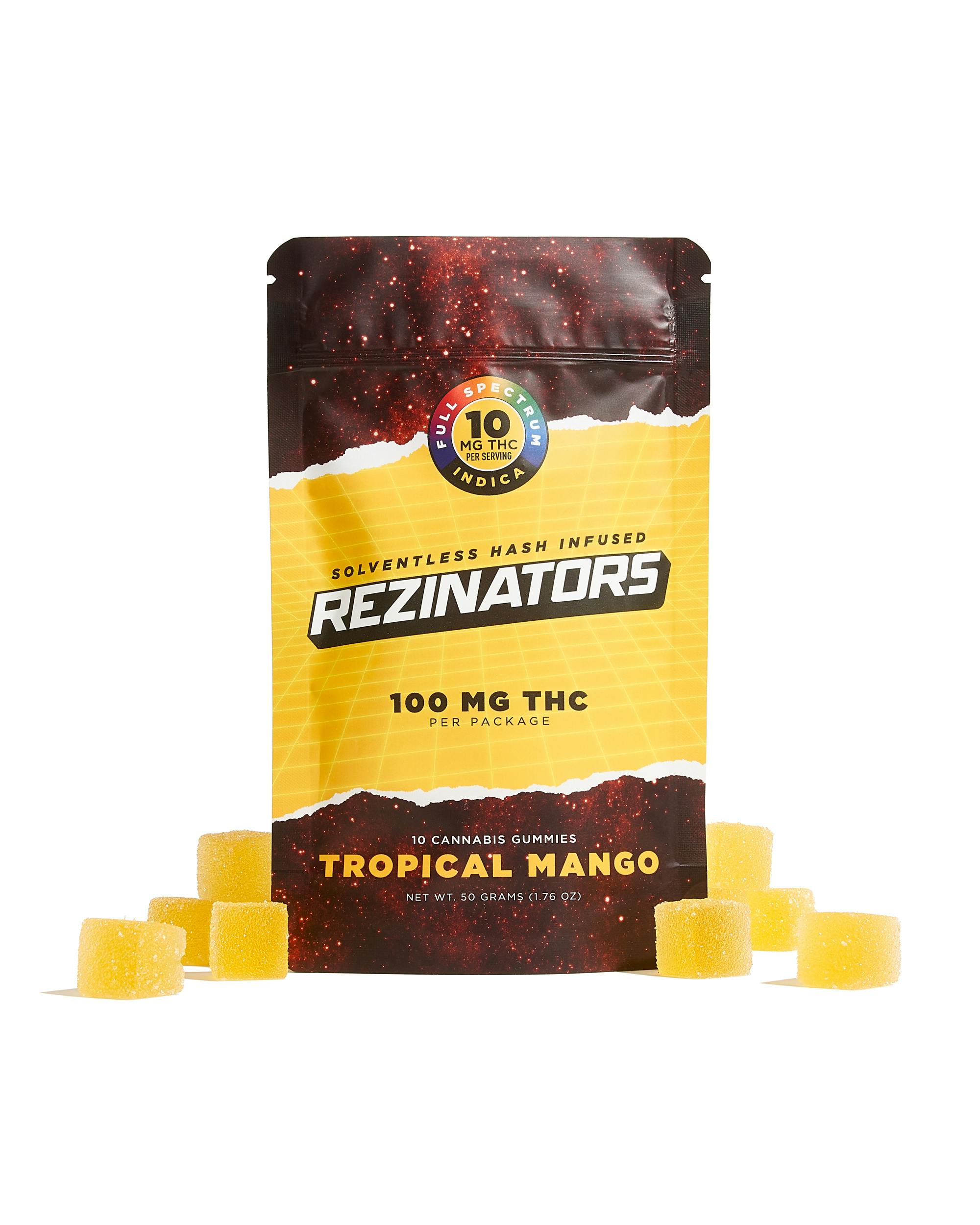 Tropical Mango | Solventless Hash Gummies | 100mg | 10pk