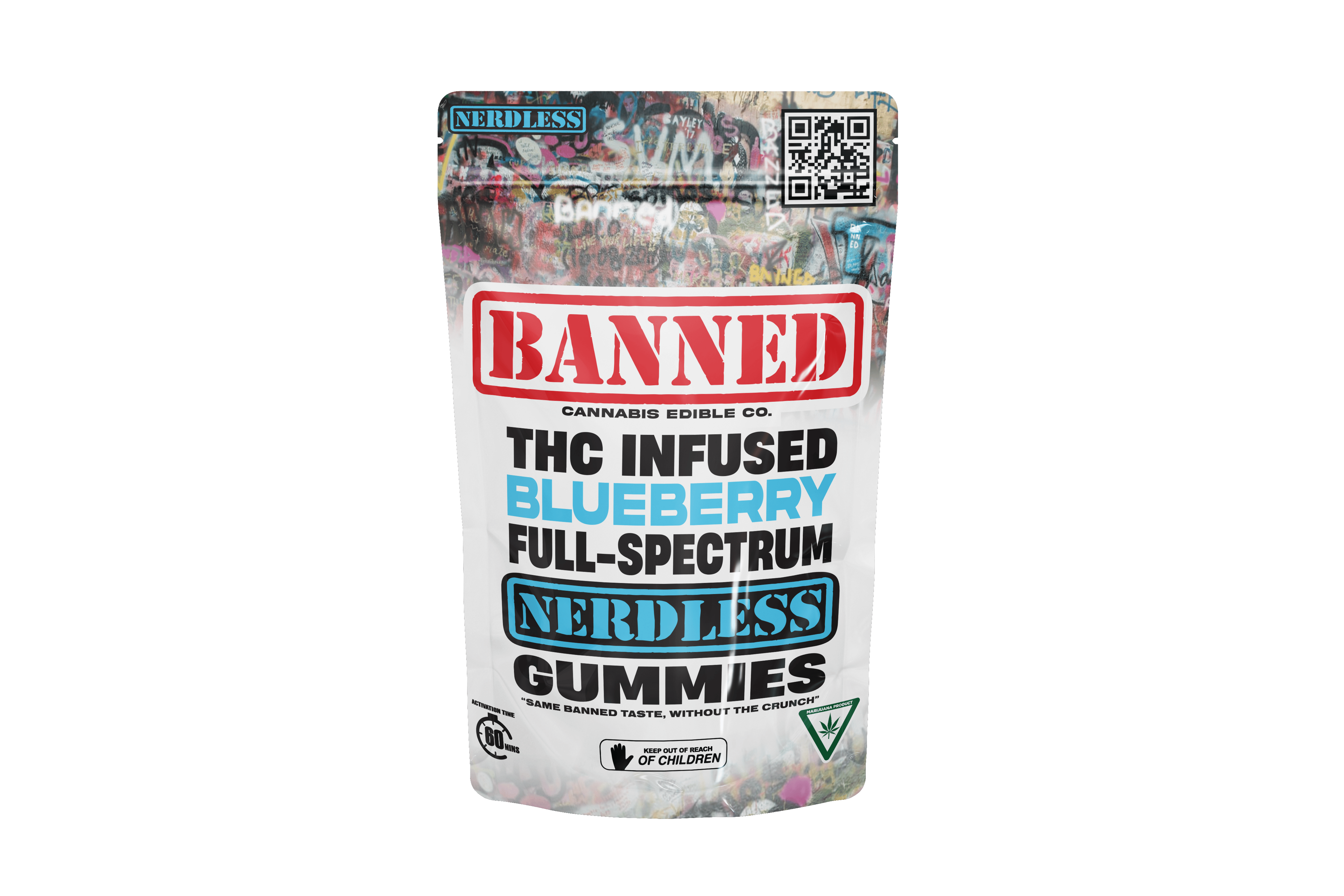 BLUEBERRY NERDLESS GUMMIES 200MG | 4 PACK by Banned Edible Co