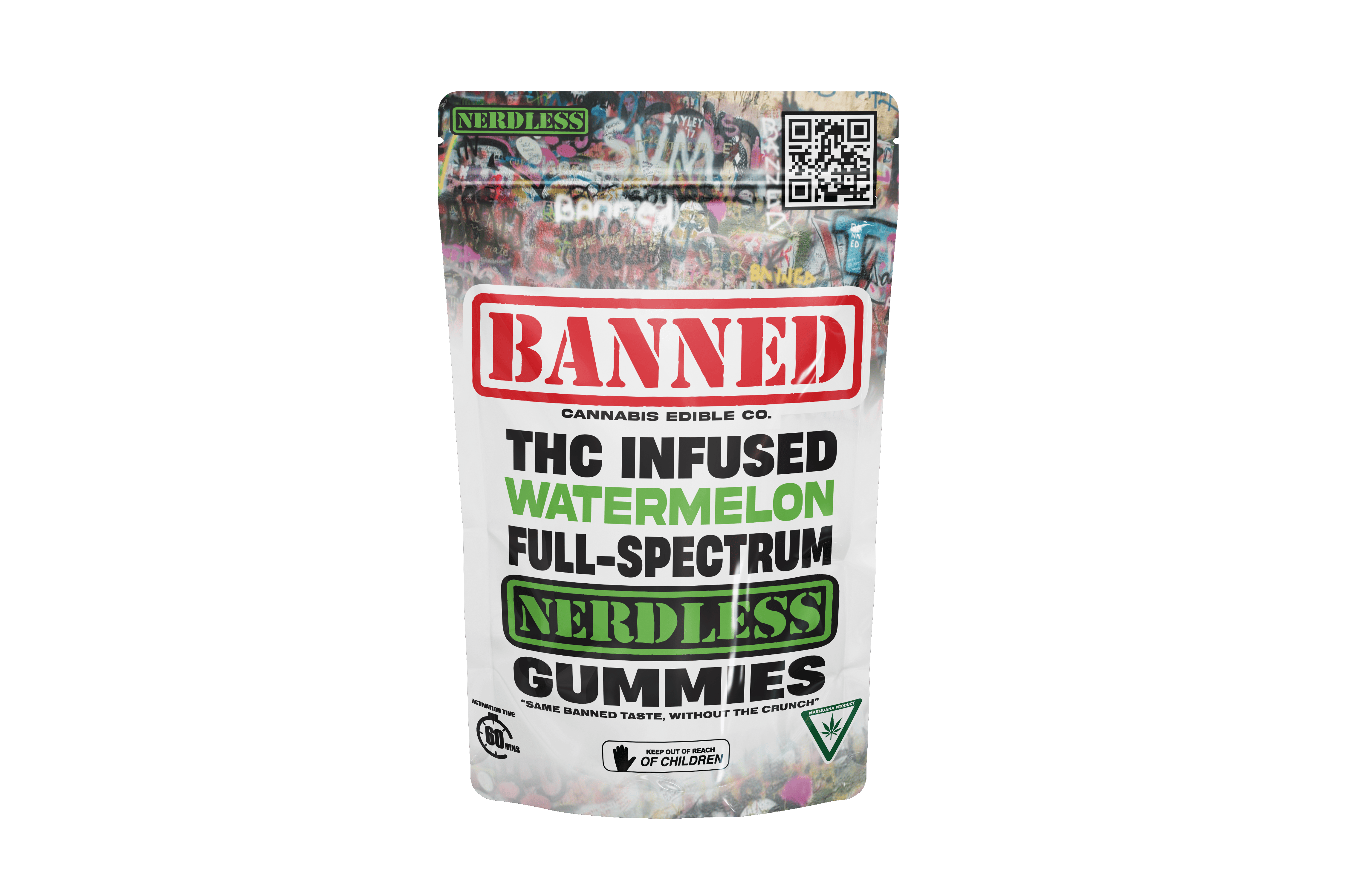 WATERMELON NERDLESS GUMMIES 200MG | 4 PACK by Banned Edible Co