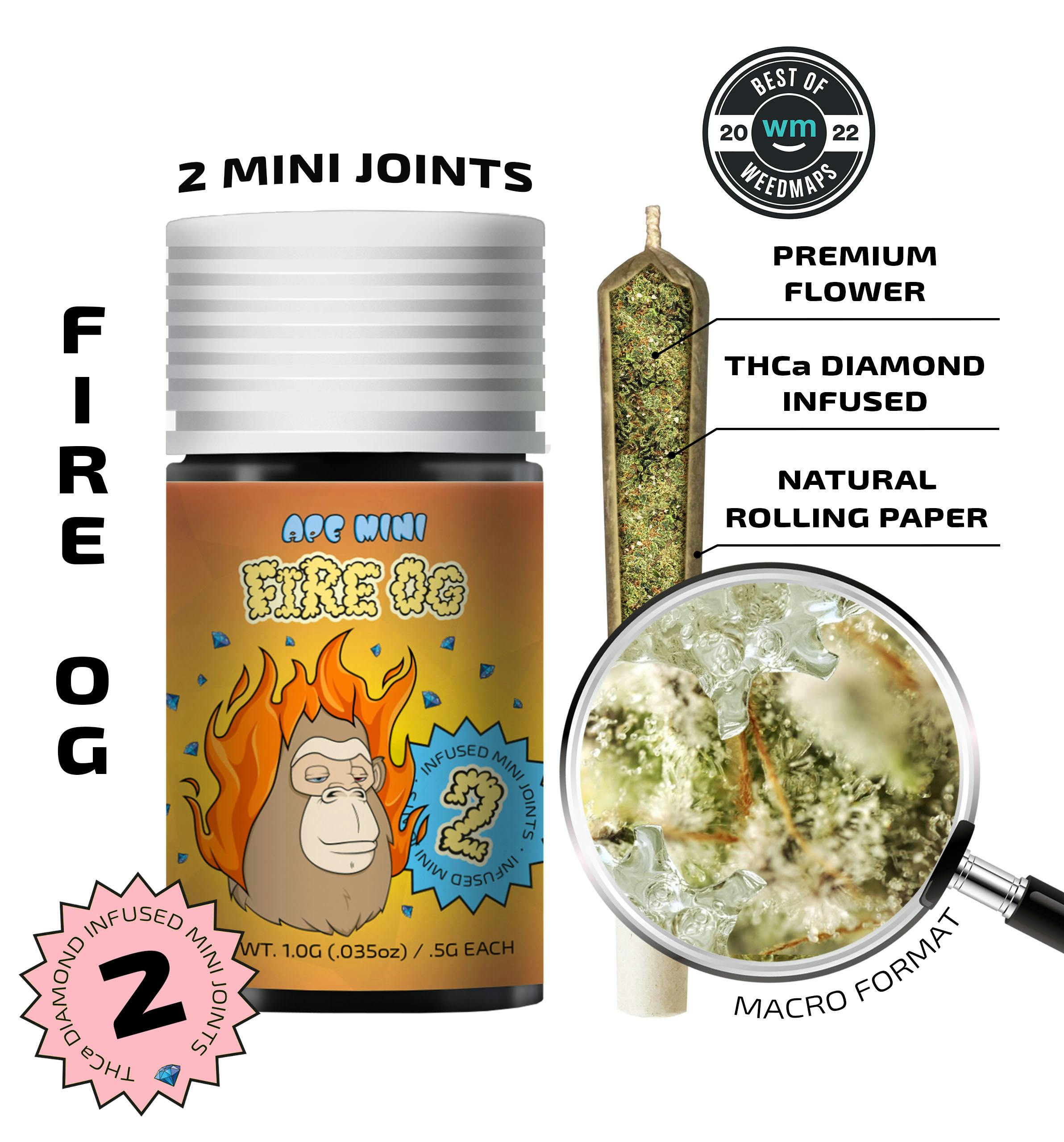 Fire OG (Indica) — 2 Mini joints infused (1g | 0.5g each)