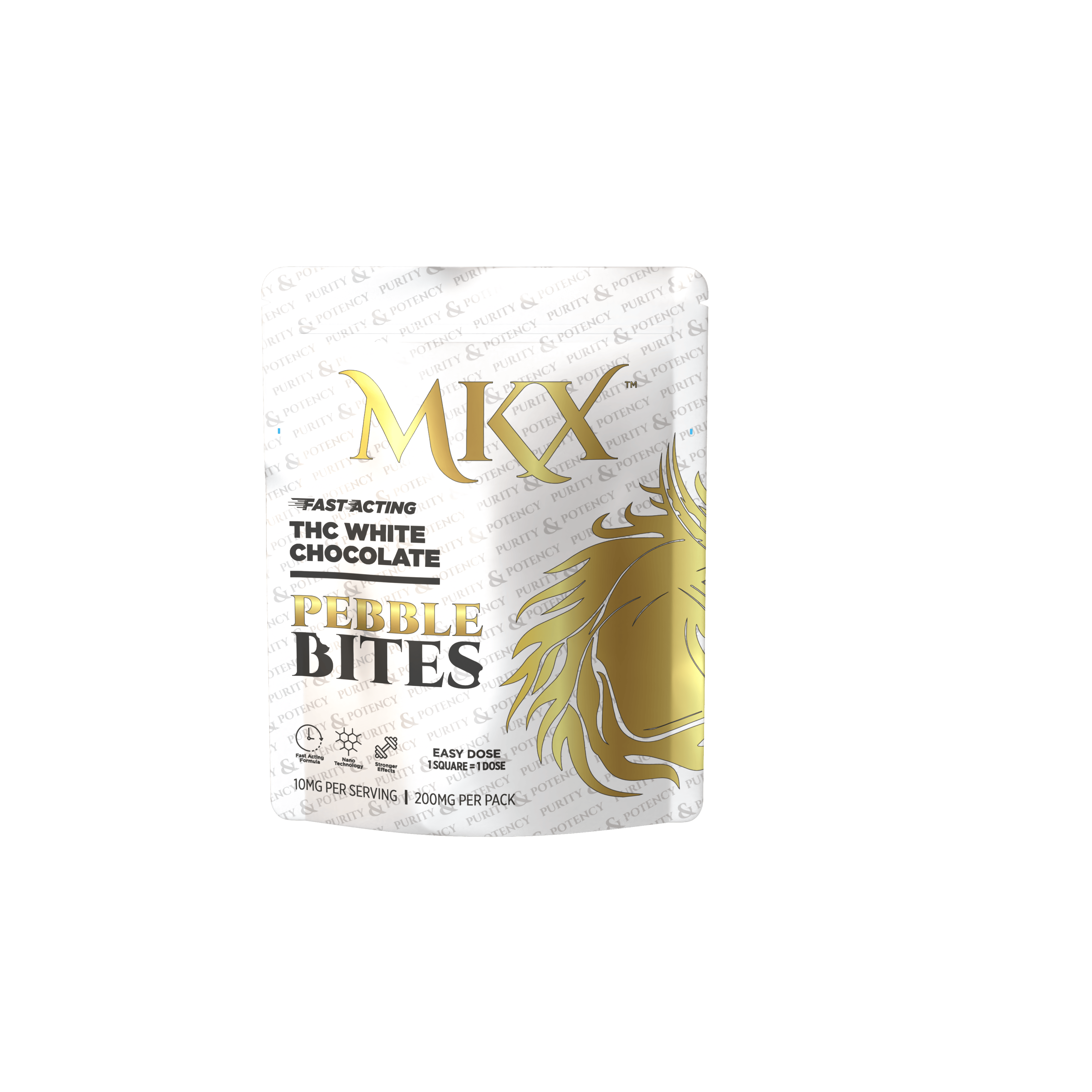 8 AU - MKX Chocolate Bites - 200MG - White Chocolate Pebbles by MKX Oil Co