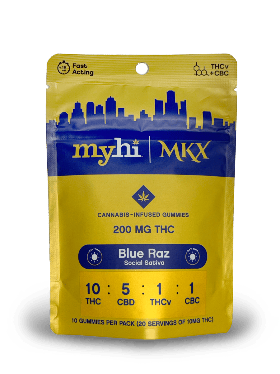 Blue Raz 10:5:1:1 THC:CBD:THCV:CBC Gummies | 200mg | 10ct | 20mg/ea