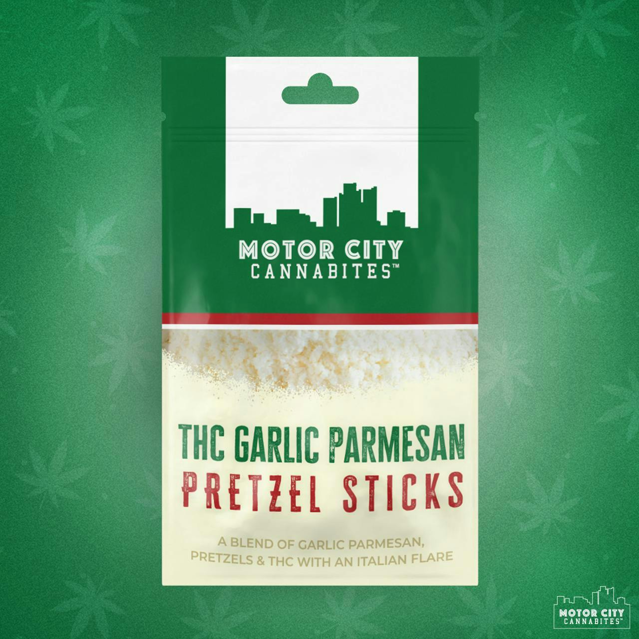 THC Garlic Parmesan Pretzel Sticks by Motor City Cannabites