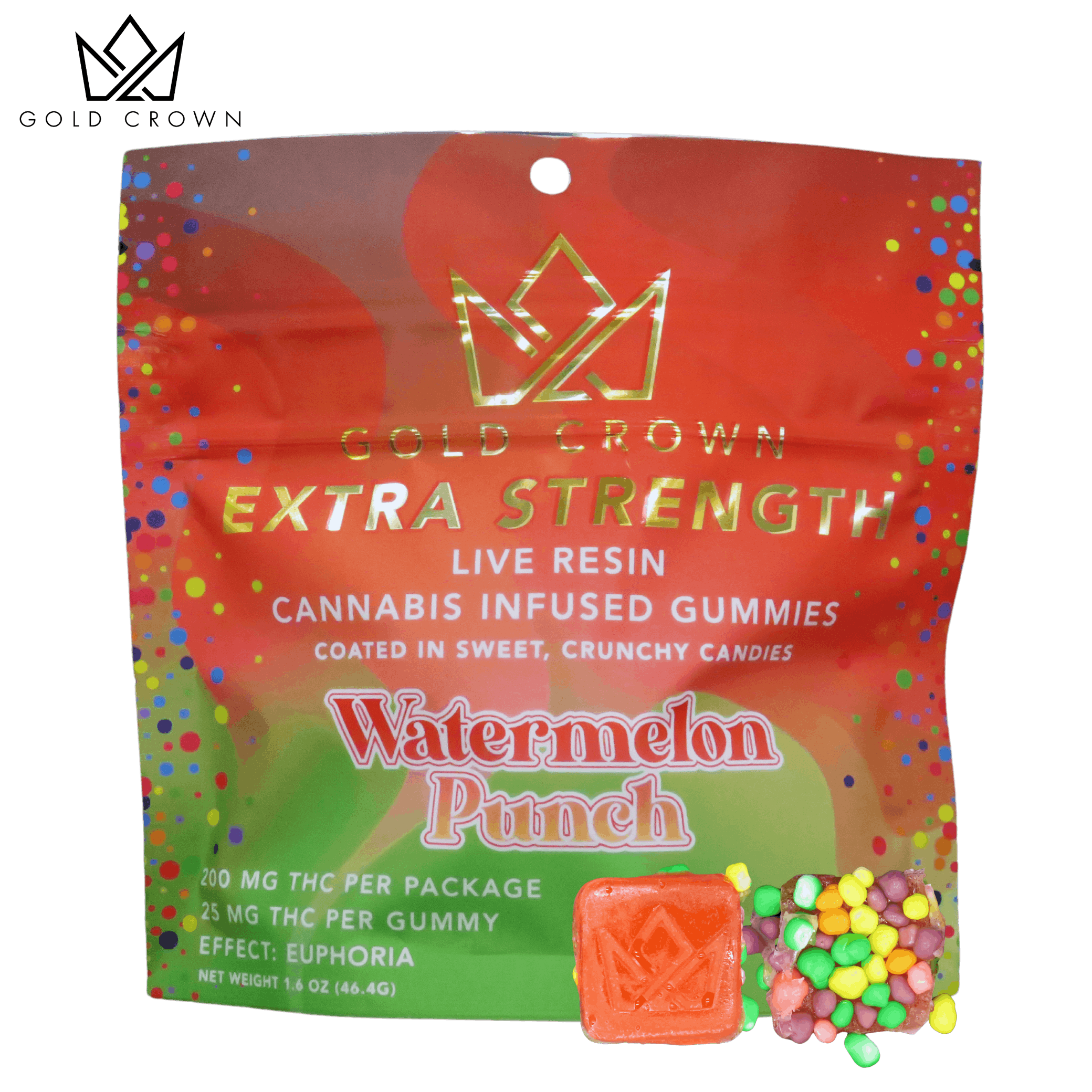 Live Resin Coated Gummies 25mg (200mg)- Watermelon Punch