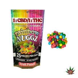 Rainbow Nuggz 500mg - Fruit Punch (1:1) CBD:THC