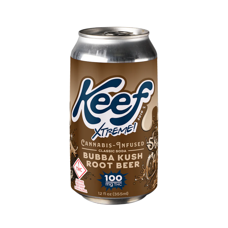 Keef Classic Soda Bubba Kush Root Beer Xtreme - 100mg — carbonated listed on the Herbs 4 You menu