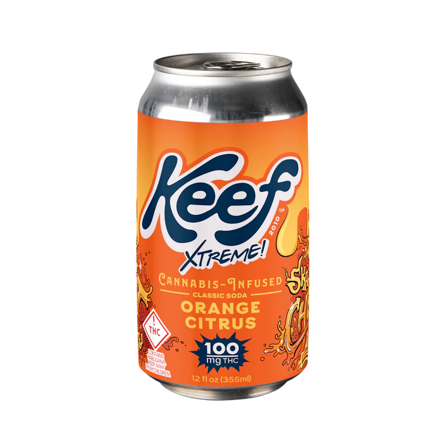 Keef Classic Soda Orange Kush Xtreme - 100mg — carbonated listed on the Herbs 4 You menu
