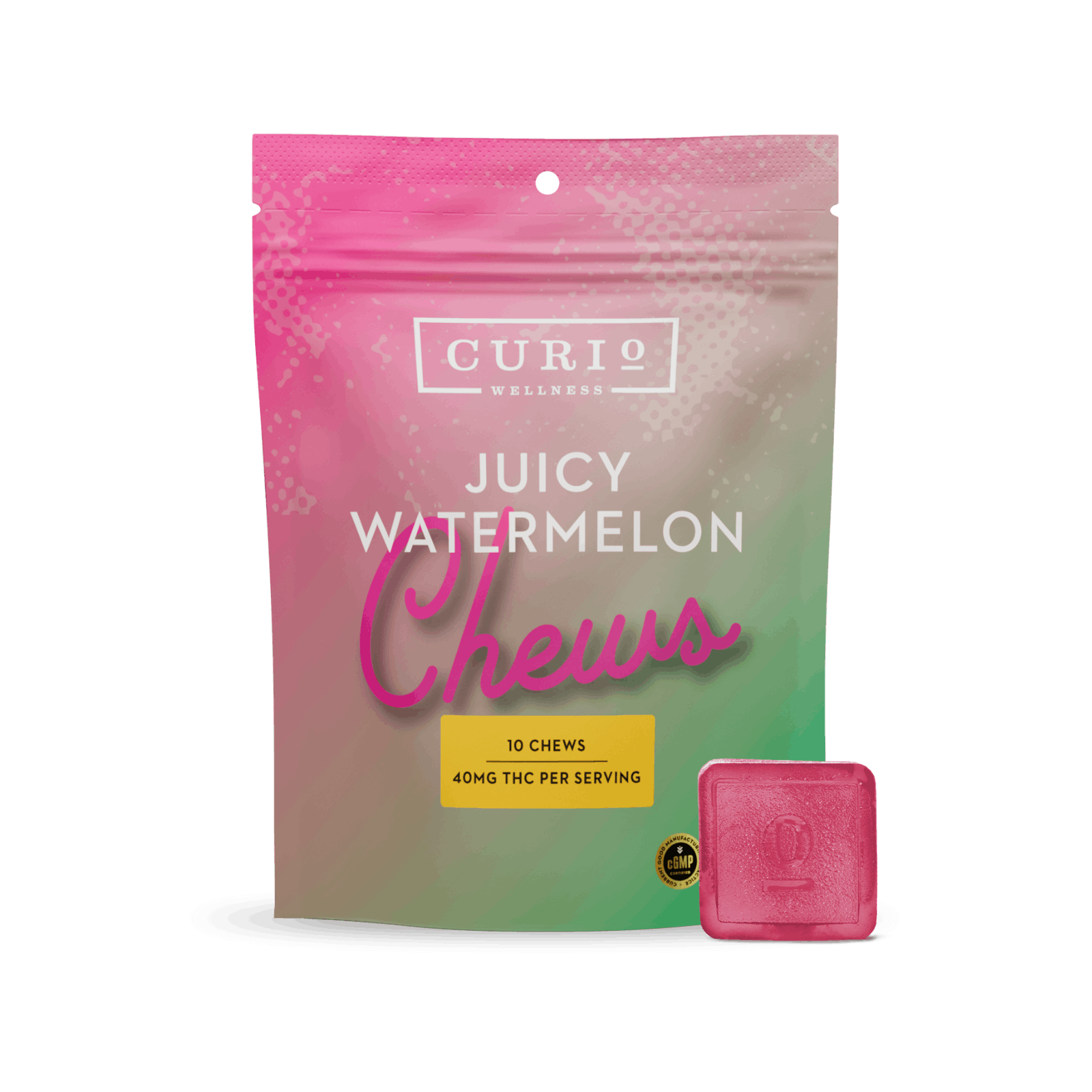 Juicy Watermelon Chews | 1000mg | 10ct | 40mg/ea by Curio Wellness - Missouri
