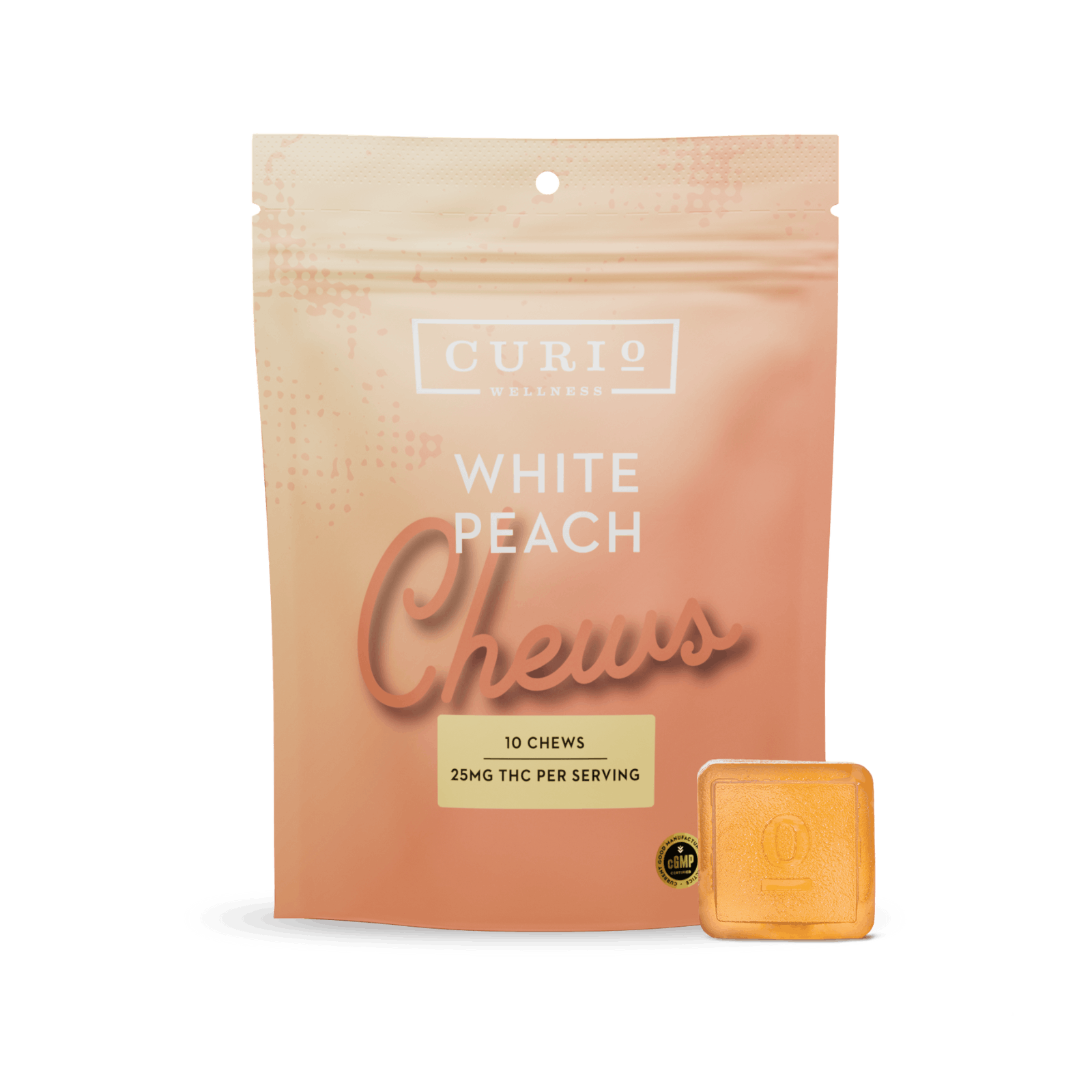 White Peach Chews | 250mg | 10ct | 25mg/ea