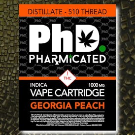 Pharmicated 510 Thread Vape Cart - 1000 mg- Georgia Peach (I)