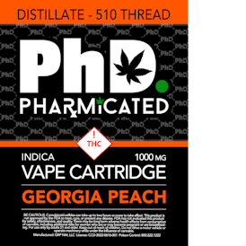 Pharmicated 510 Thread Vape Cart - 1000 mg- Georgia Peach (I)