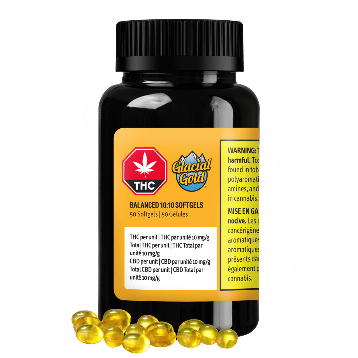 Balanced 10:10 Softgels | 50-pack (500mg THC & 500mg CBD)