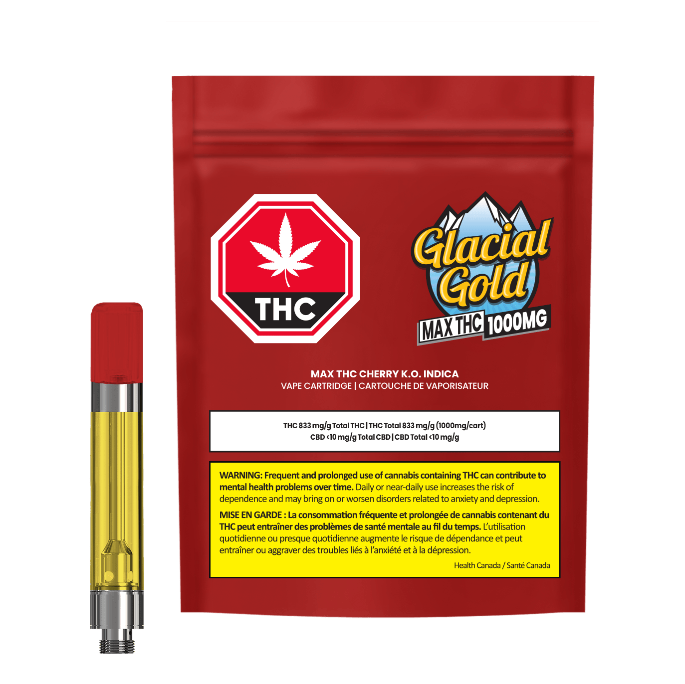 MAX THC Cherry K.O. Indica | 1.2g Vape Cartridge